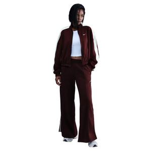 Nike Women's Sportswear Mid-Rise Wide-Leg Track Pants - Burgundy