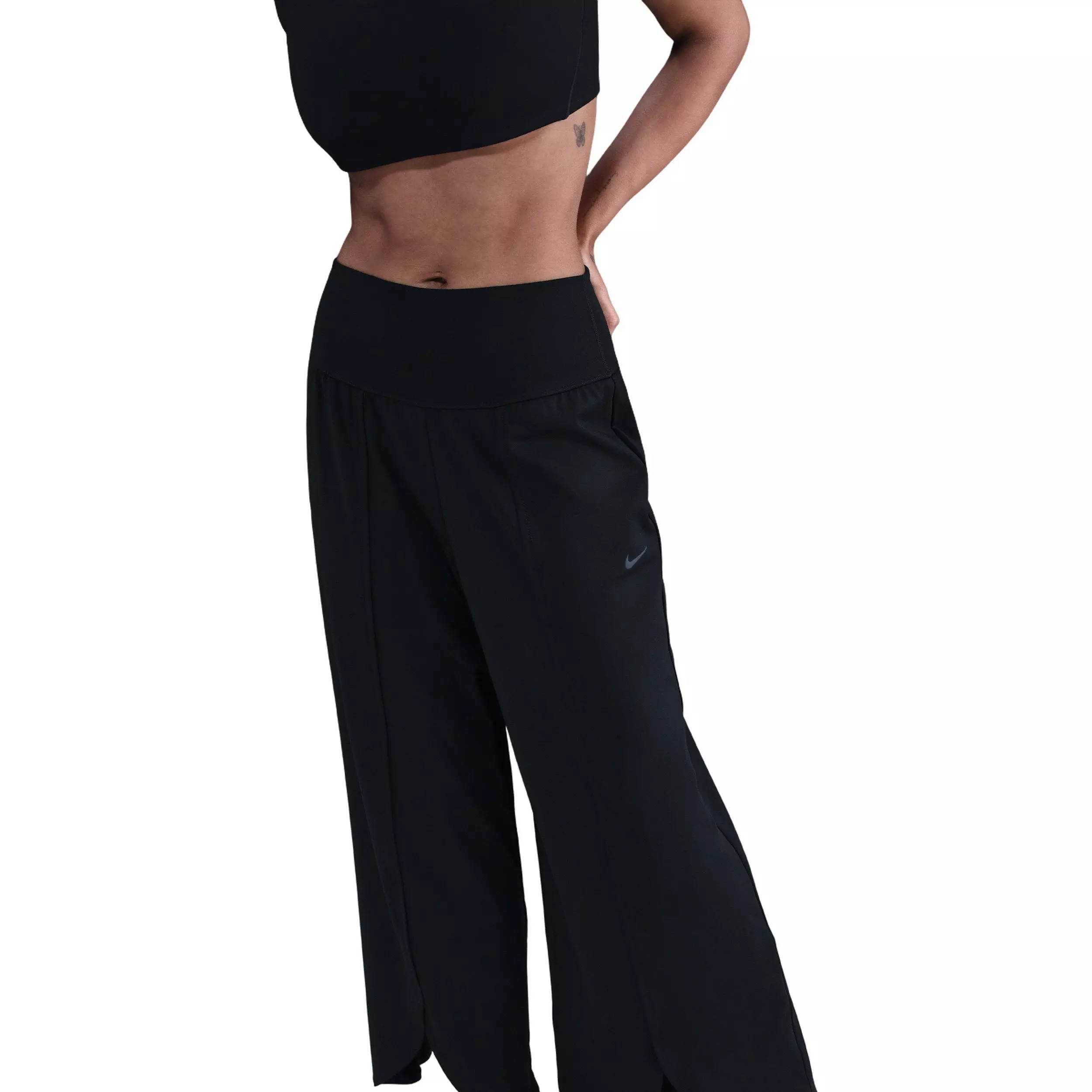Nike Women's One Relaxed Dri-FIT High-Waisted Pants - Black - BLACK