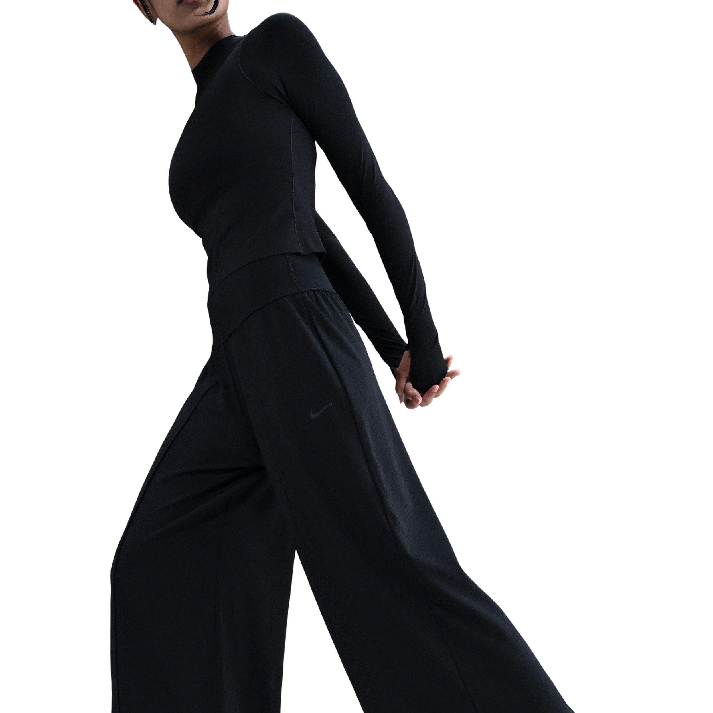 Nike Women's One Relaxed Dri-FIT High-Waisted Pants - Black - BLACK Thumbnail View 5