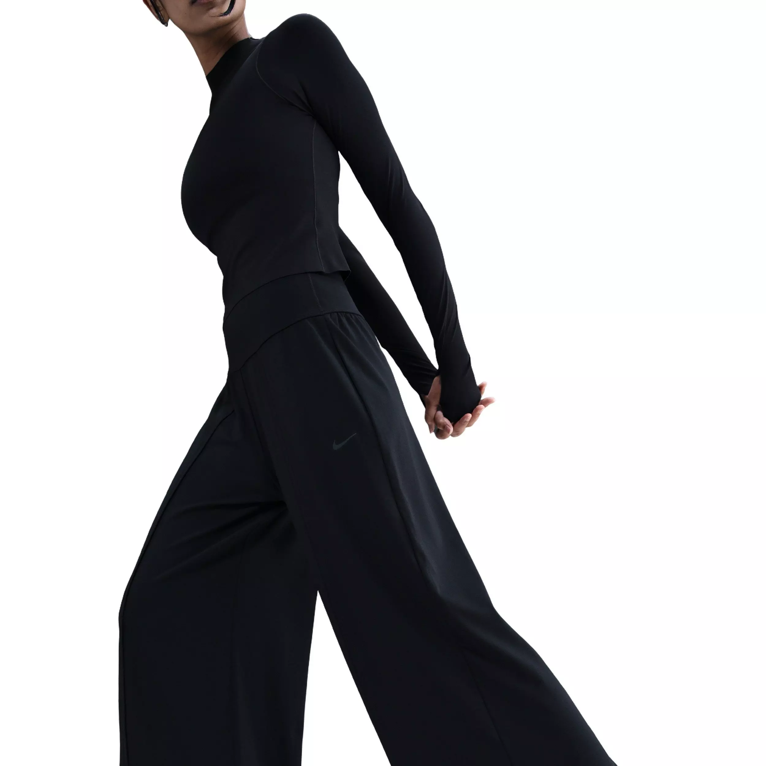 Nike Women's One Relaxed Dri-FIT High-Waisted Pants - Black - BLACK