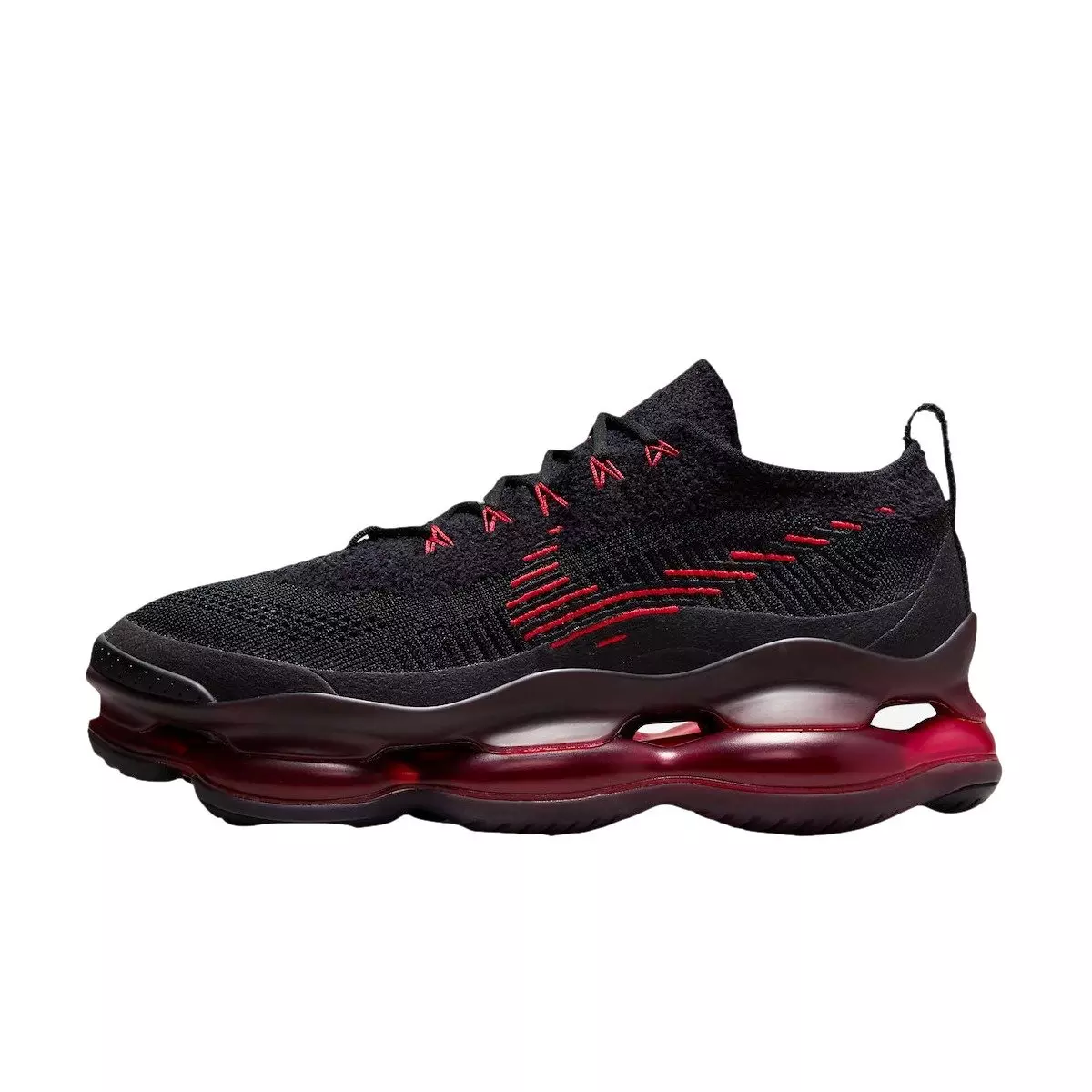 Nike Air Max Scorpion Flyknit "Black/Black/University Red/University Red" Men's Shoe - BLACK/BLACK/RED/RED