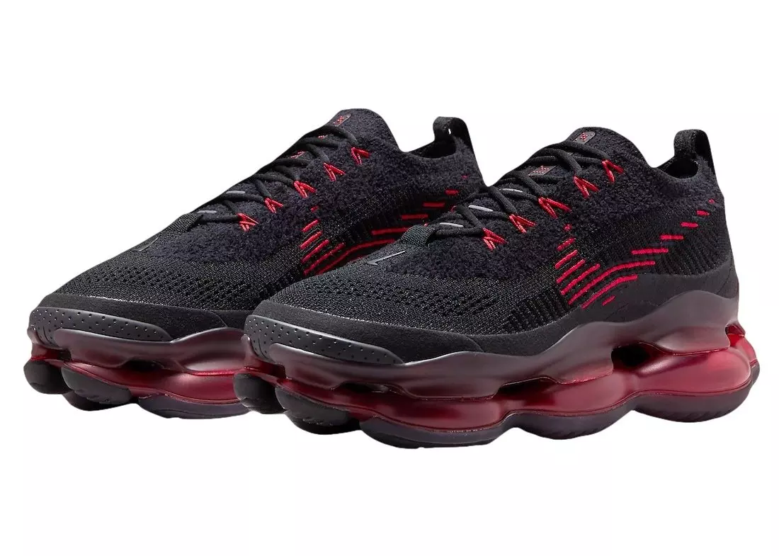 Nike Air Max Scorpion Flyknit "Black/Black/University Red/University Red" Men's Shoe - BLACK/BLACK/RED/RED