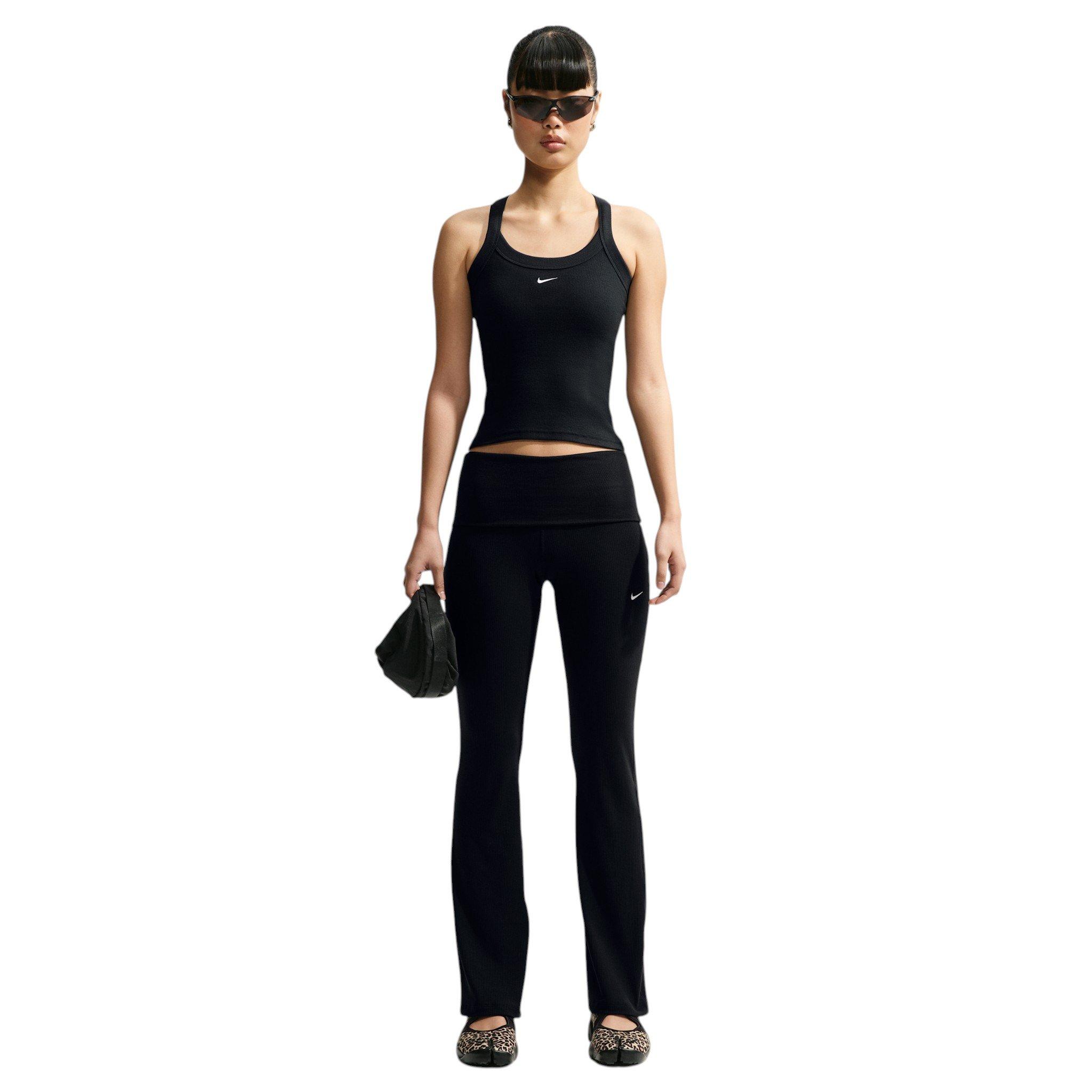 Nike Women's Sportswear Chill Knit Tight Mini-Rib Tank Top - Black - BLACK