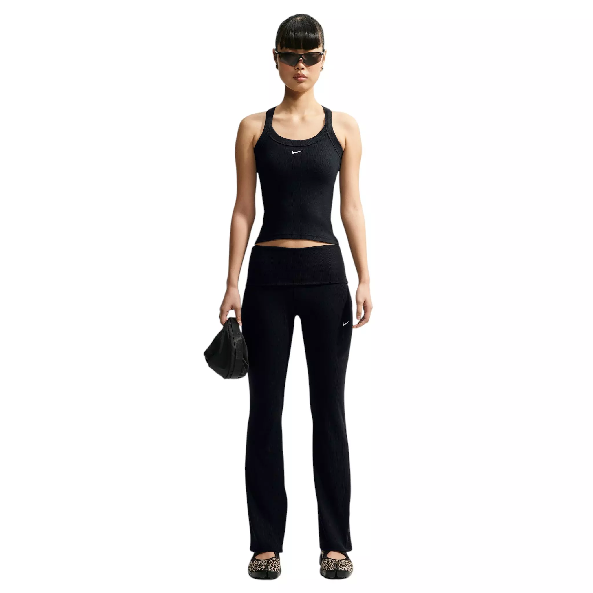 Nike Women's Sportswear Chill Knit Tight Mini-Rib Tank Top - Black - BLACK