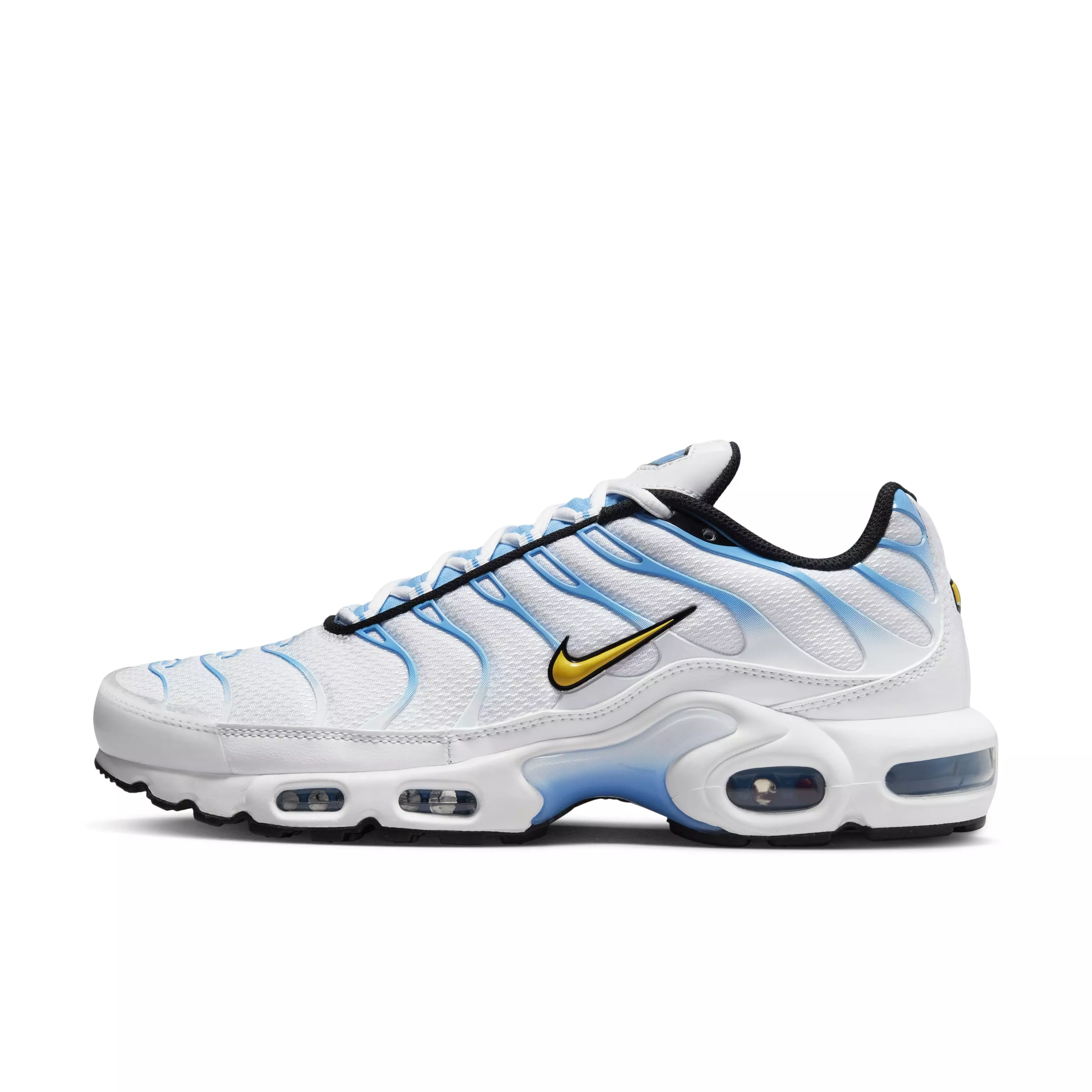 Nike Air Max Plus "White/University Blue/Black/University Gold" Men's Shoe - WHITE/BLUE/BLACK/GOLD