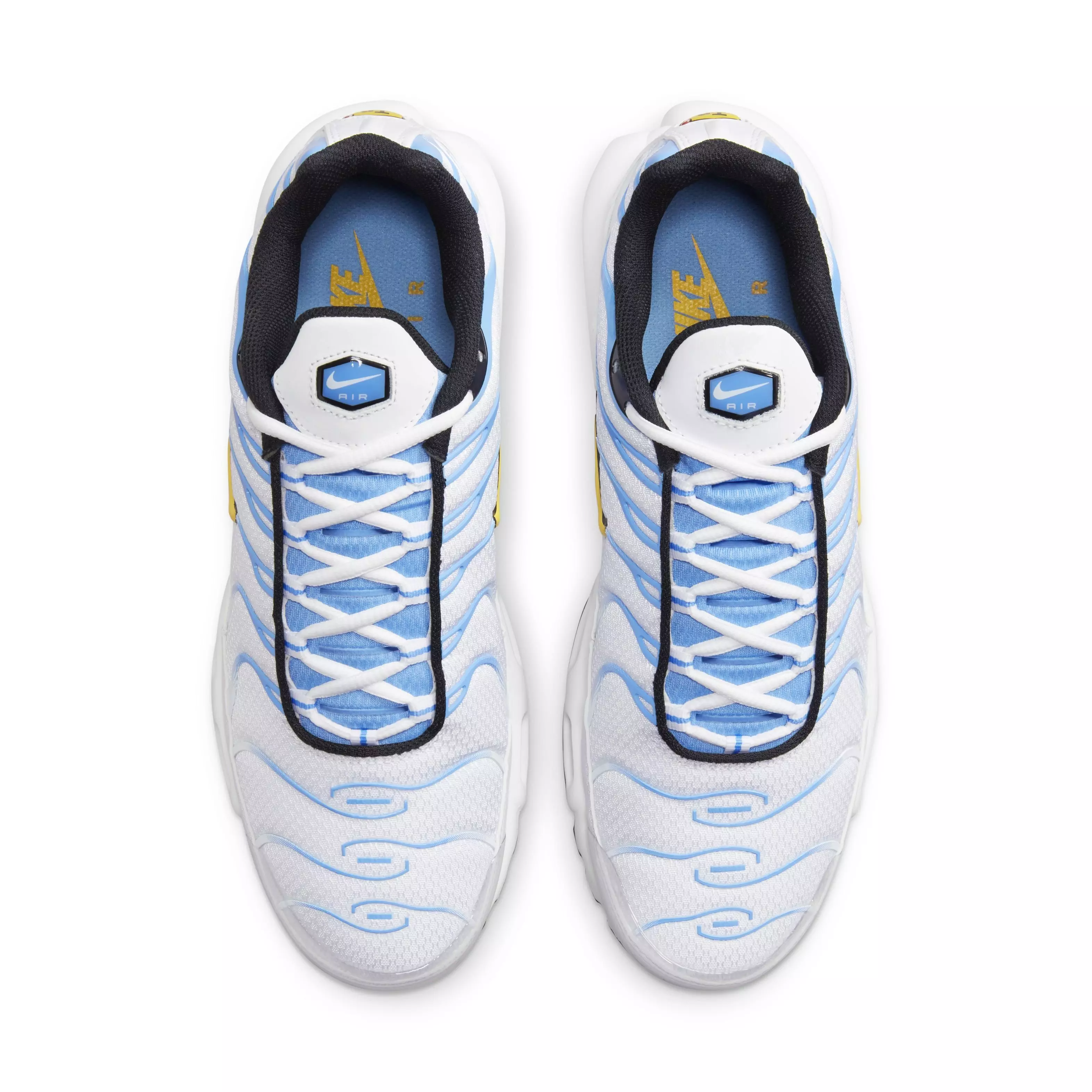 Nike Air Max Plus "White/University Blue/Black/University Gold" Men's Shoe - WHITE/BLUE/BLACK/GOLD