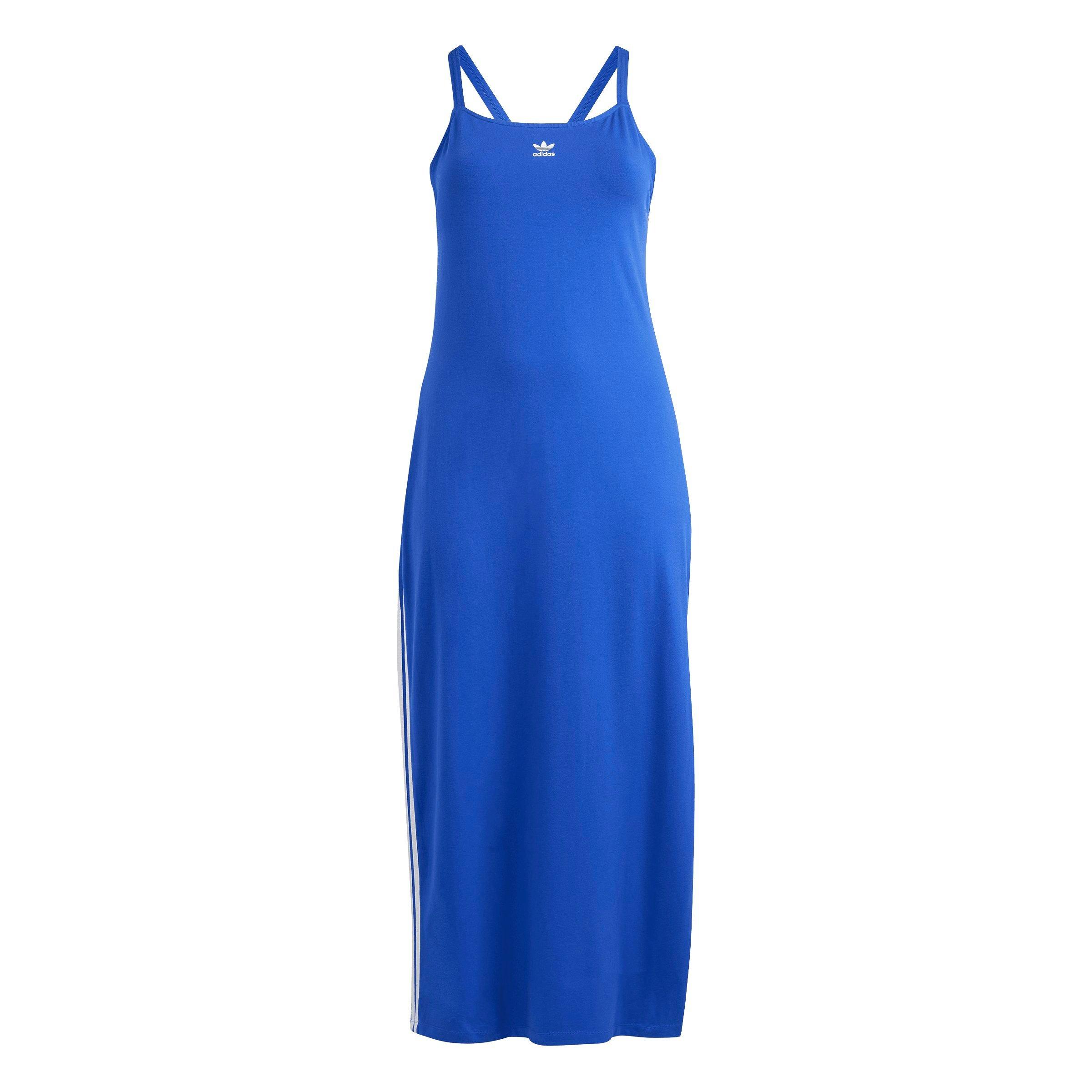 adidas Women's Originals Strappy 3-Stripes Maxi Dress - Blue