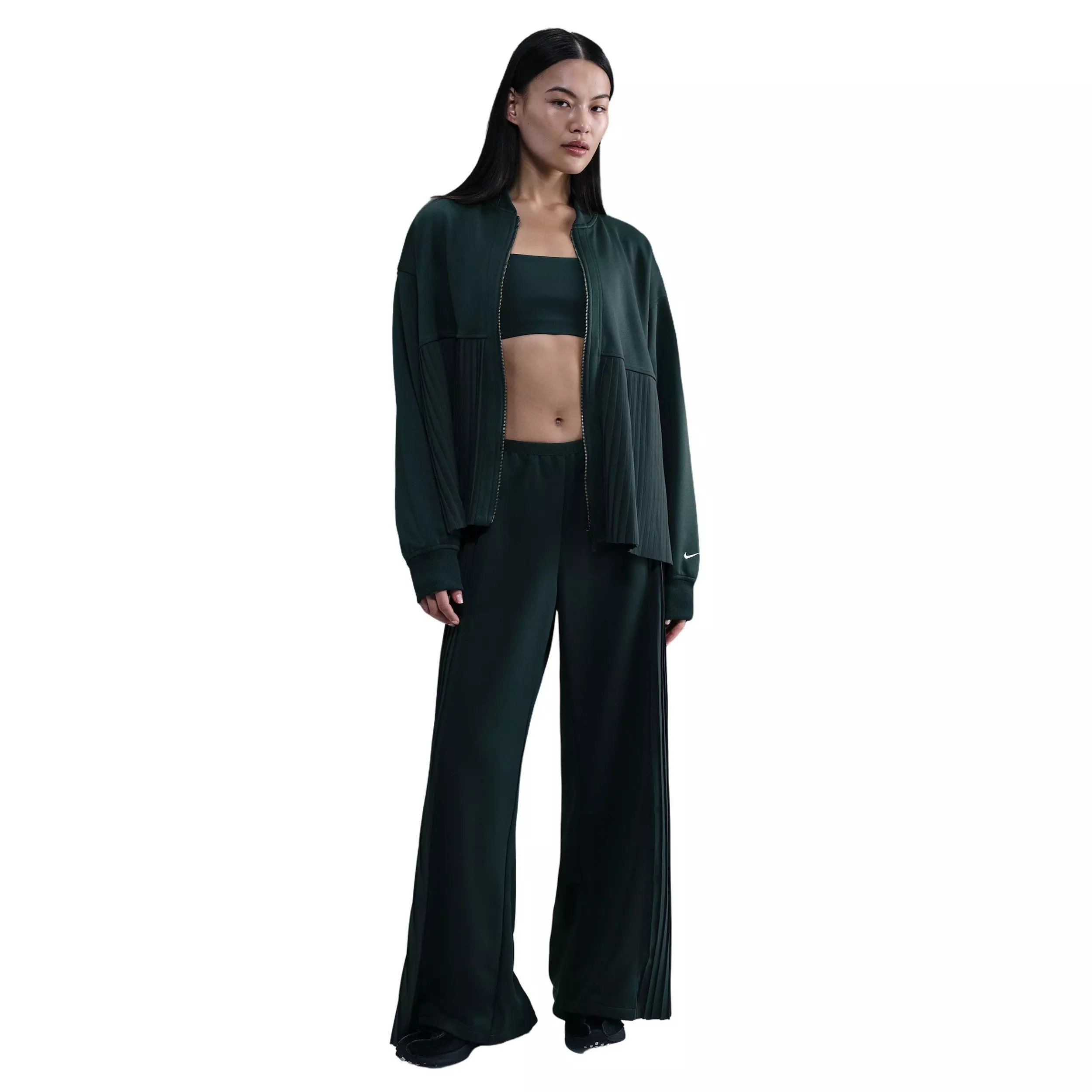 Nike Women's Sportswear Pleated Pants -Seaweed Green - SEAWEED GREEN