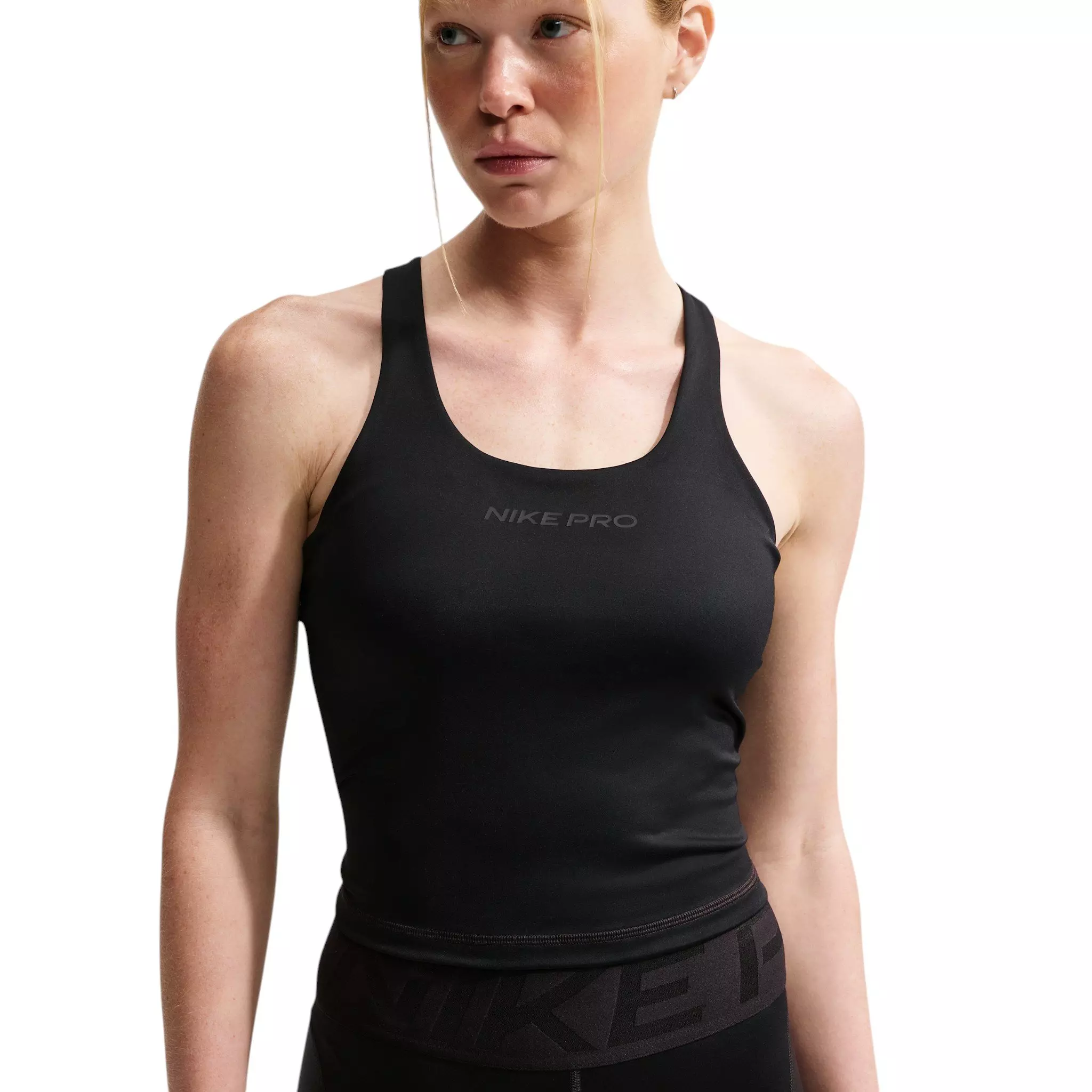 Nike Women's Pro Sculpt Med-Support Padded Sports Bra Tank - Black - BLACK