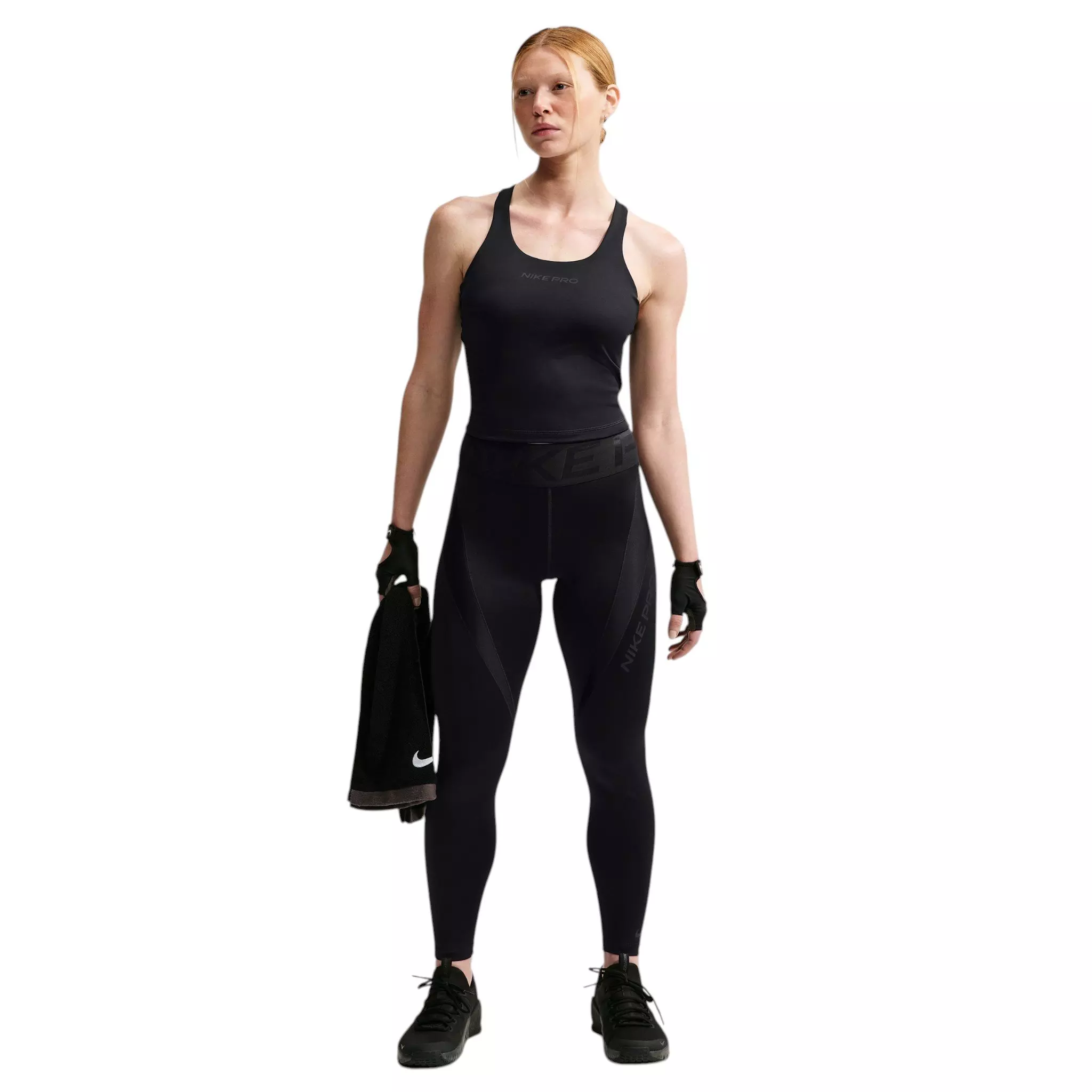 Nike Women's Pro Sculpt Med-Support Padded Sports Bra Tank - Black - BLACK
