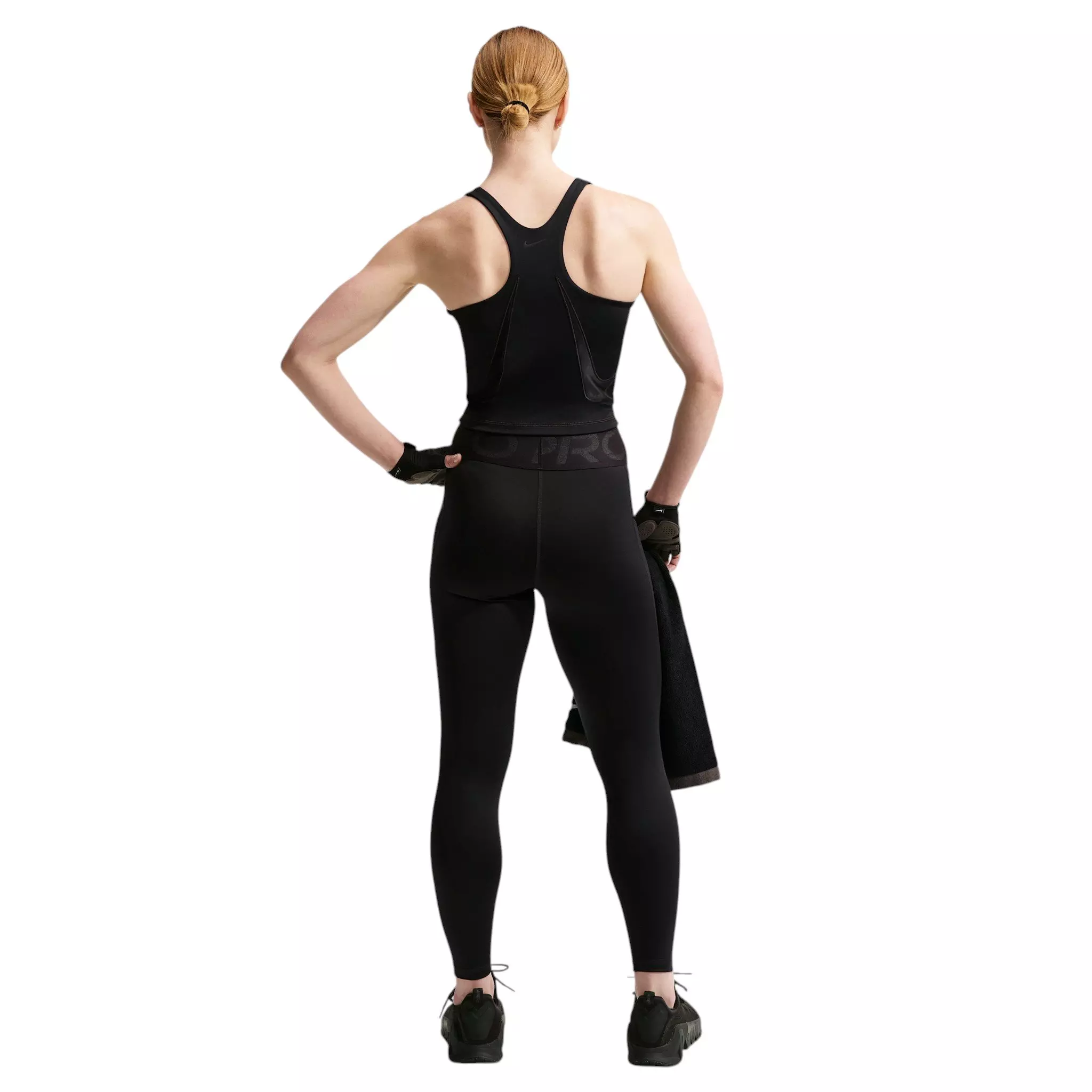 Nike Women's Pro Sculpt Med-Support Padded Sports Bra Tank - Black - BLACK