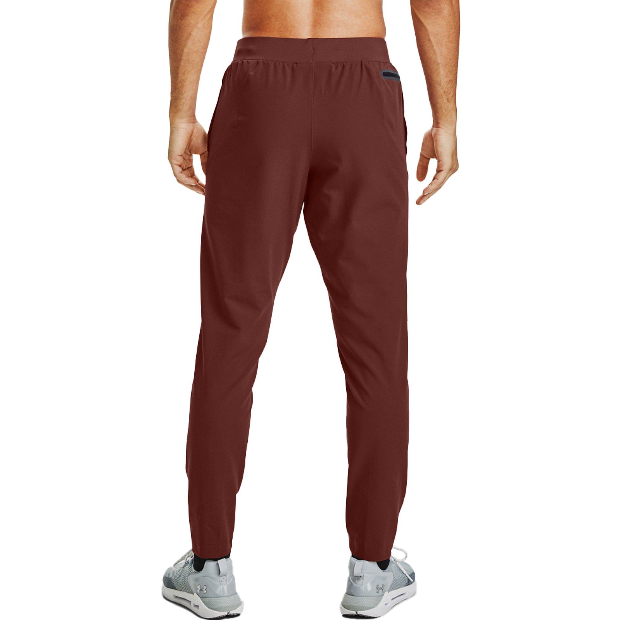 Under Armour Men's UA Unstoppable Tapered Pants - Grey/Black - RED/BLACK Thumbnail View 3