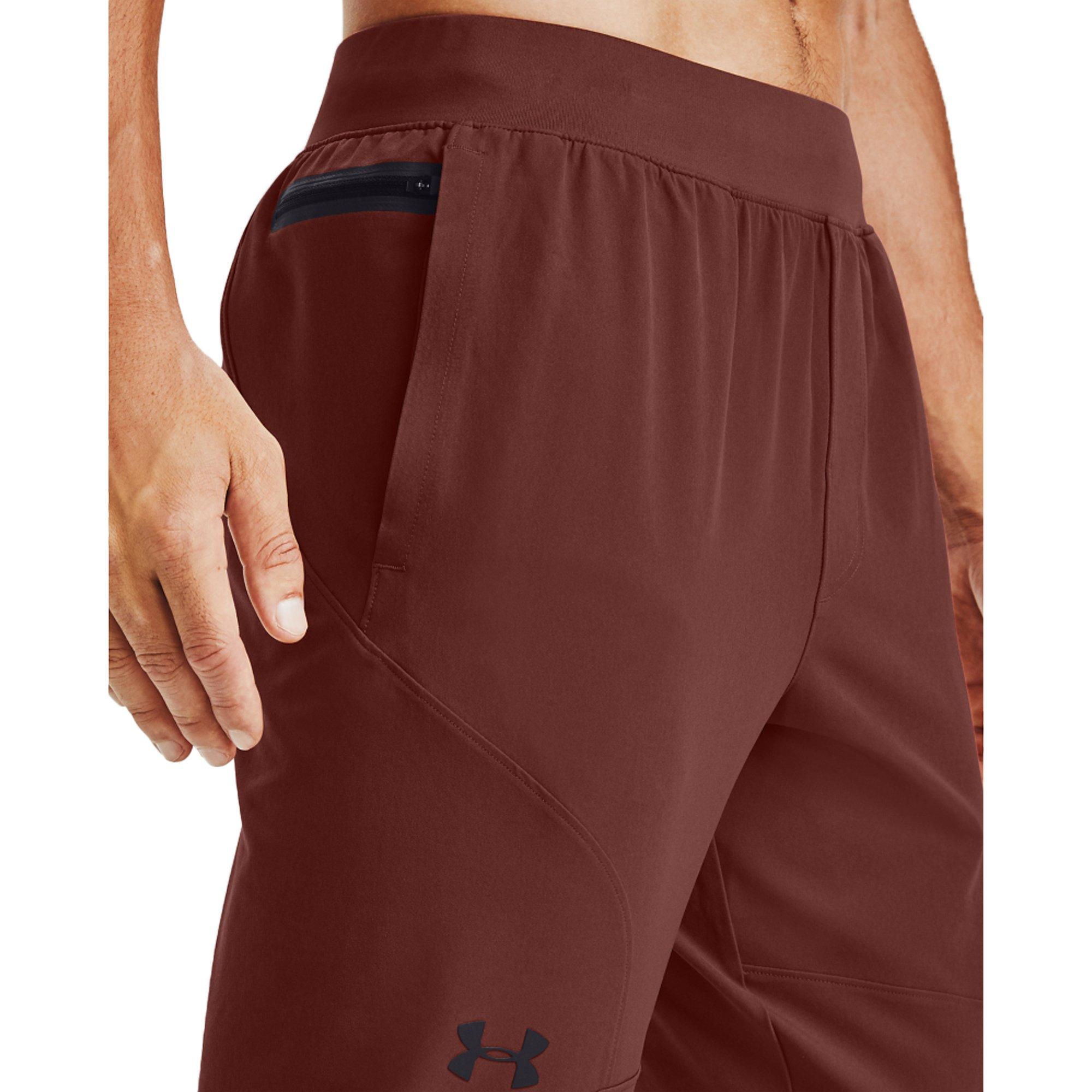 Under Armour Men's UA Unstoppable Tapered Pants - Grey/Black - RED/BLACK Thumbnail View 4