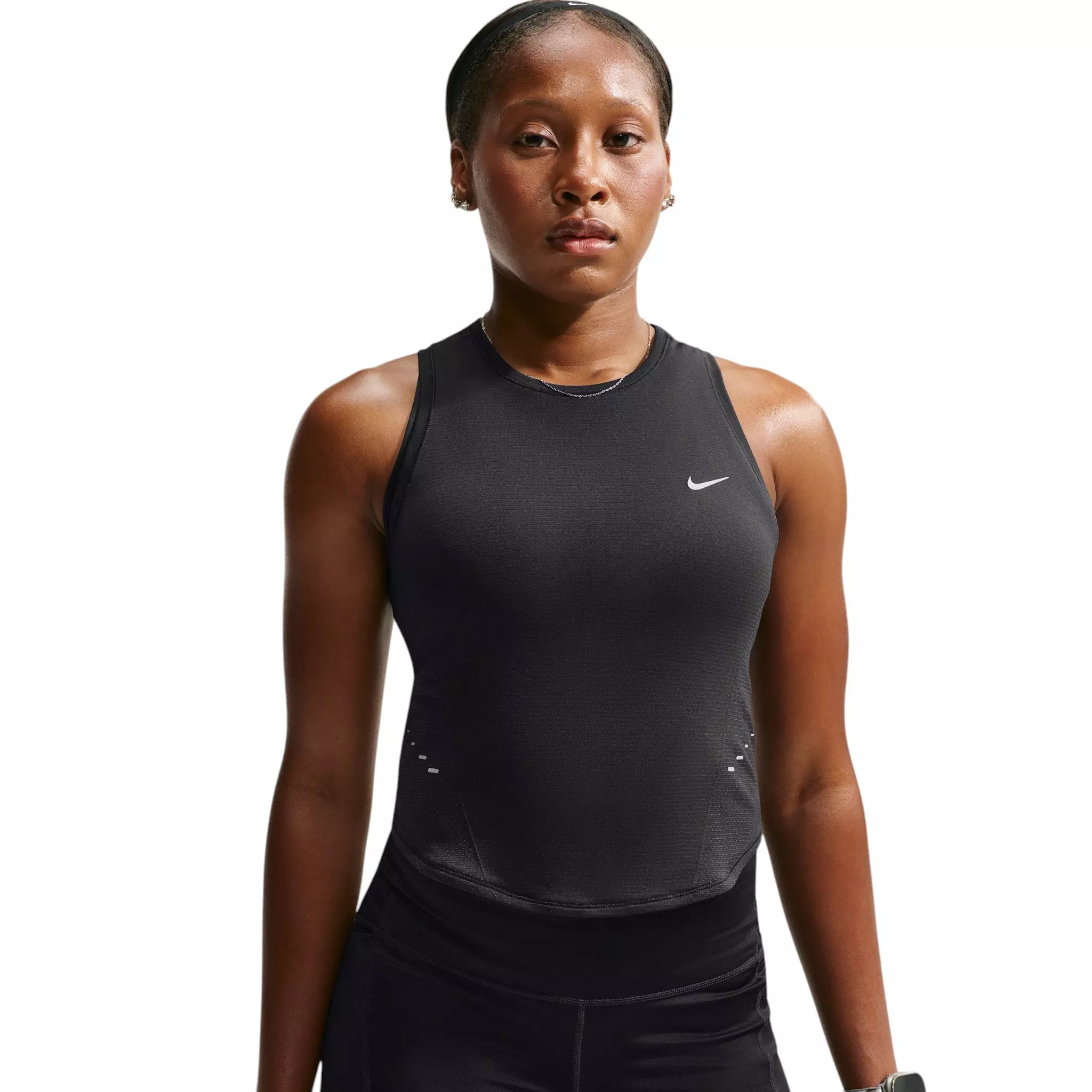 Nike Women's Swift Dri-FIT Seamless Running Tank Top - Black - BLACK