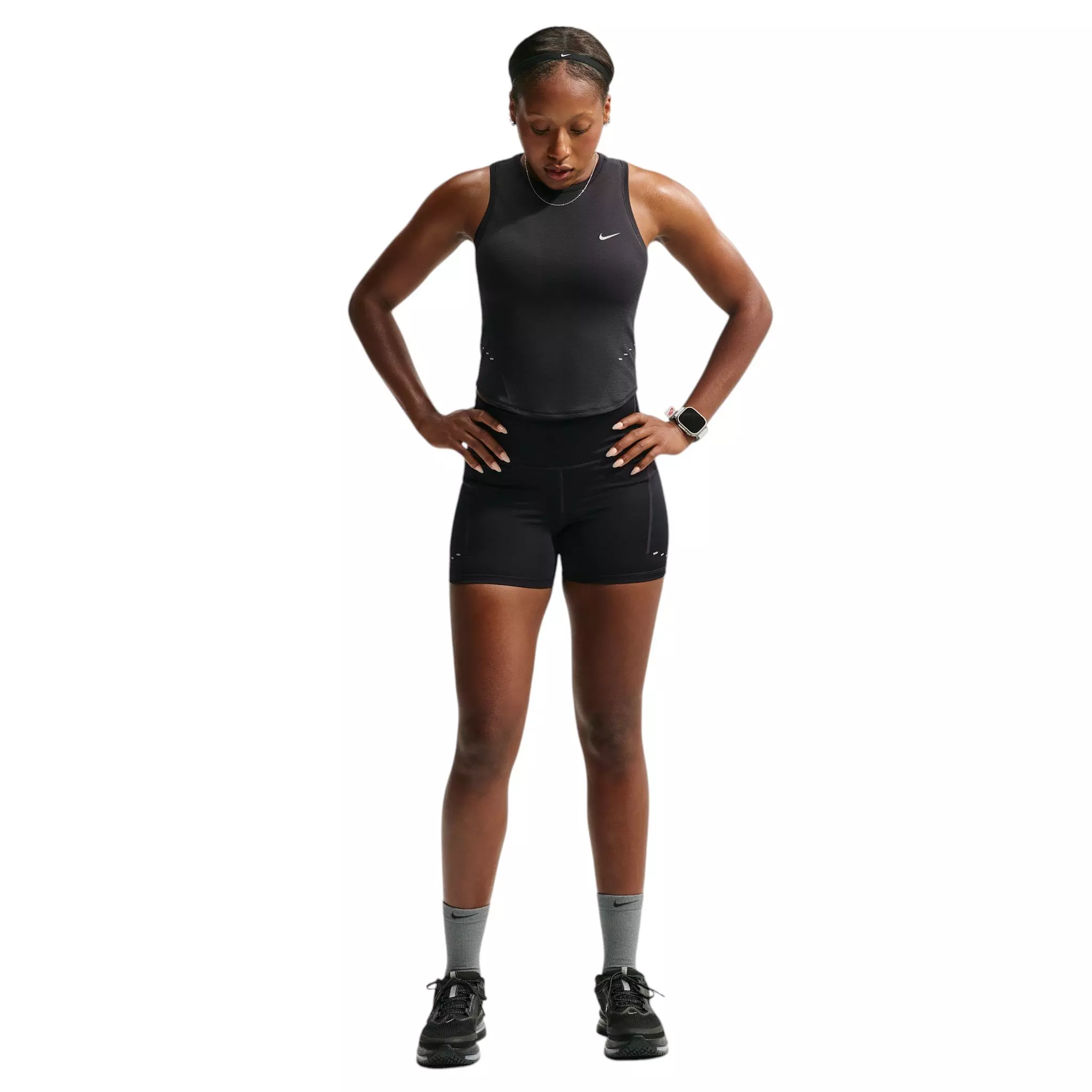 Nike Women's Swift Dri-FIT Seamless Running Tank Top - Black - BLACK