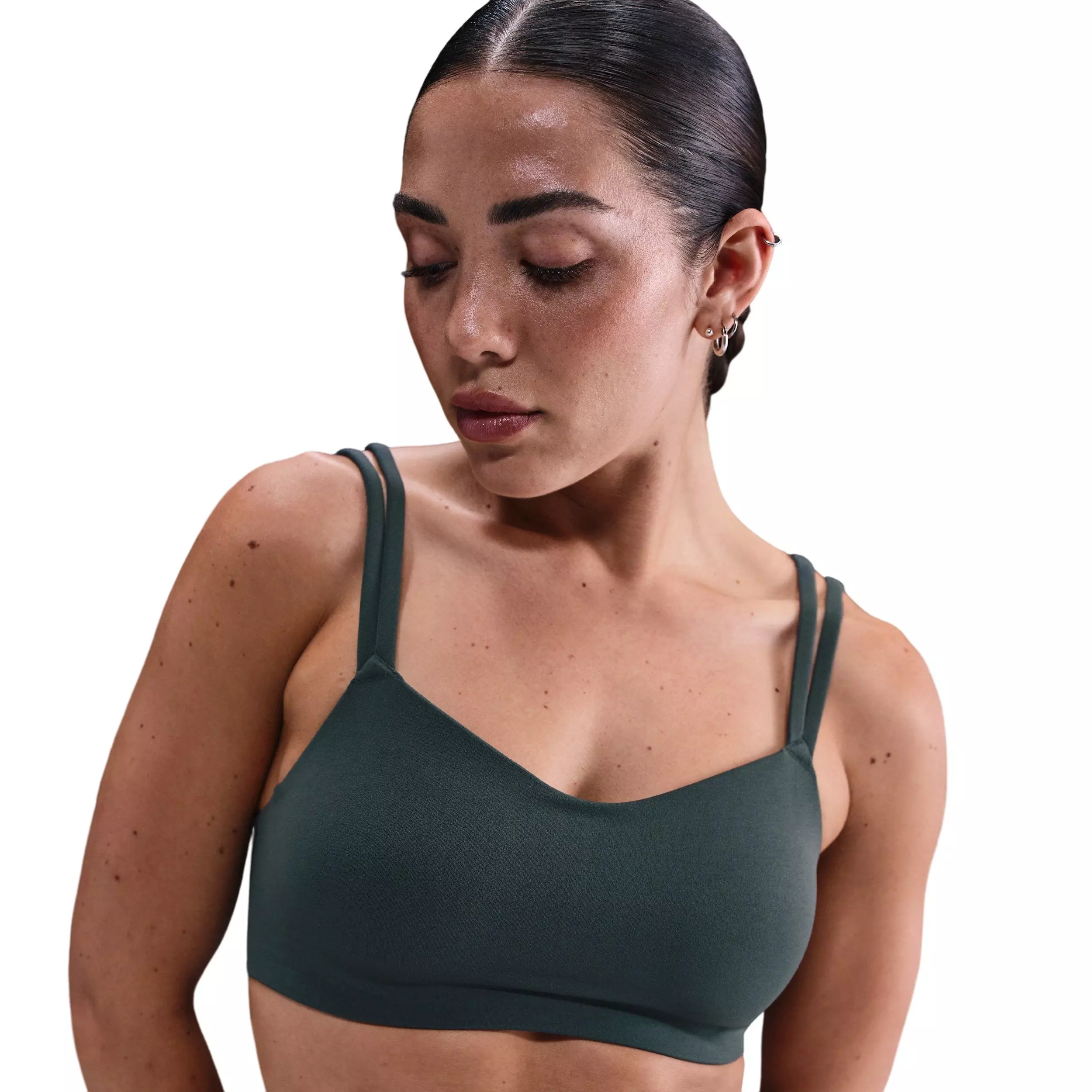 Nike Women's Zenvy Strappy Light-Support Padded Sports Bra - Seaweed - SEAWEED