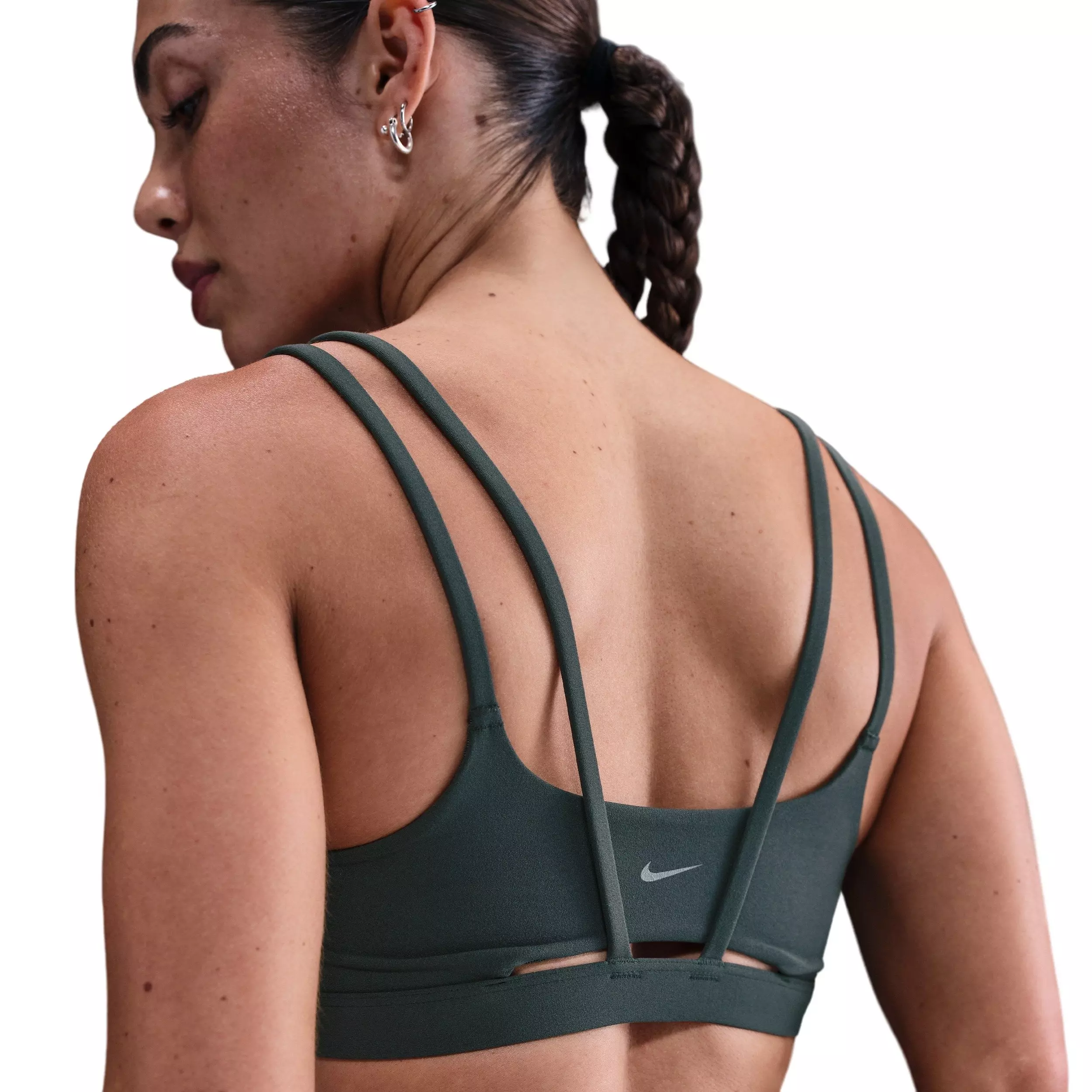 Nike Women's Zenvy Strappy Light-Support Padded Sports Bra - Seaweed - SEAWEED
