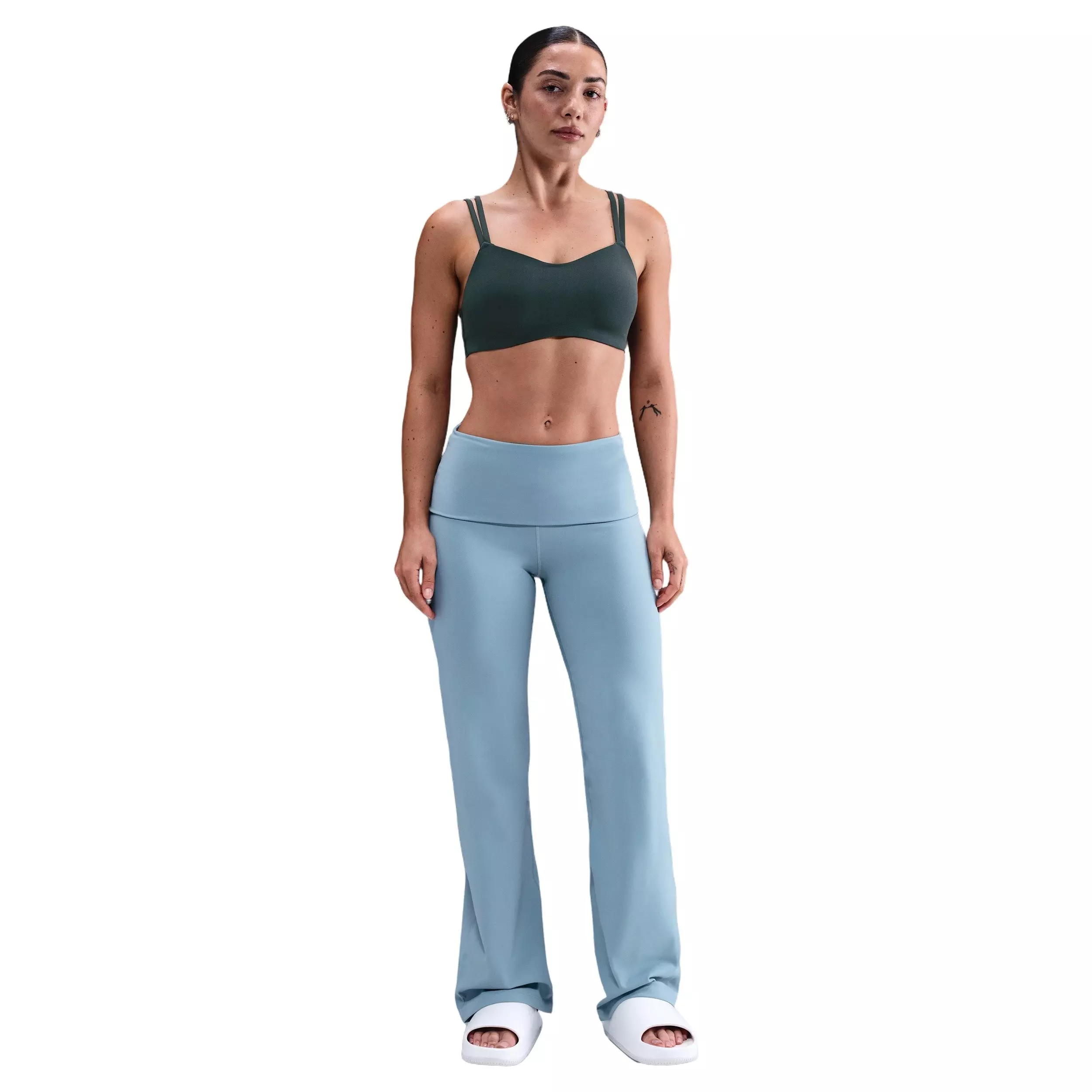 Nike Women's Zenvy Strappy Light-Support Padded Sports Bra - Seaweed - SEAWEED