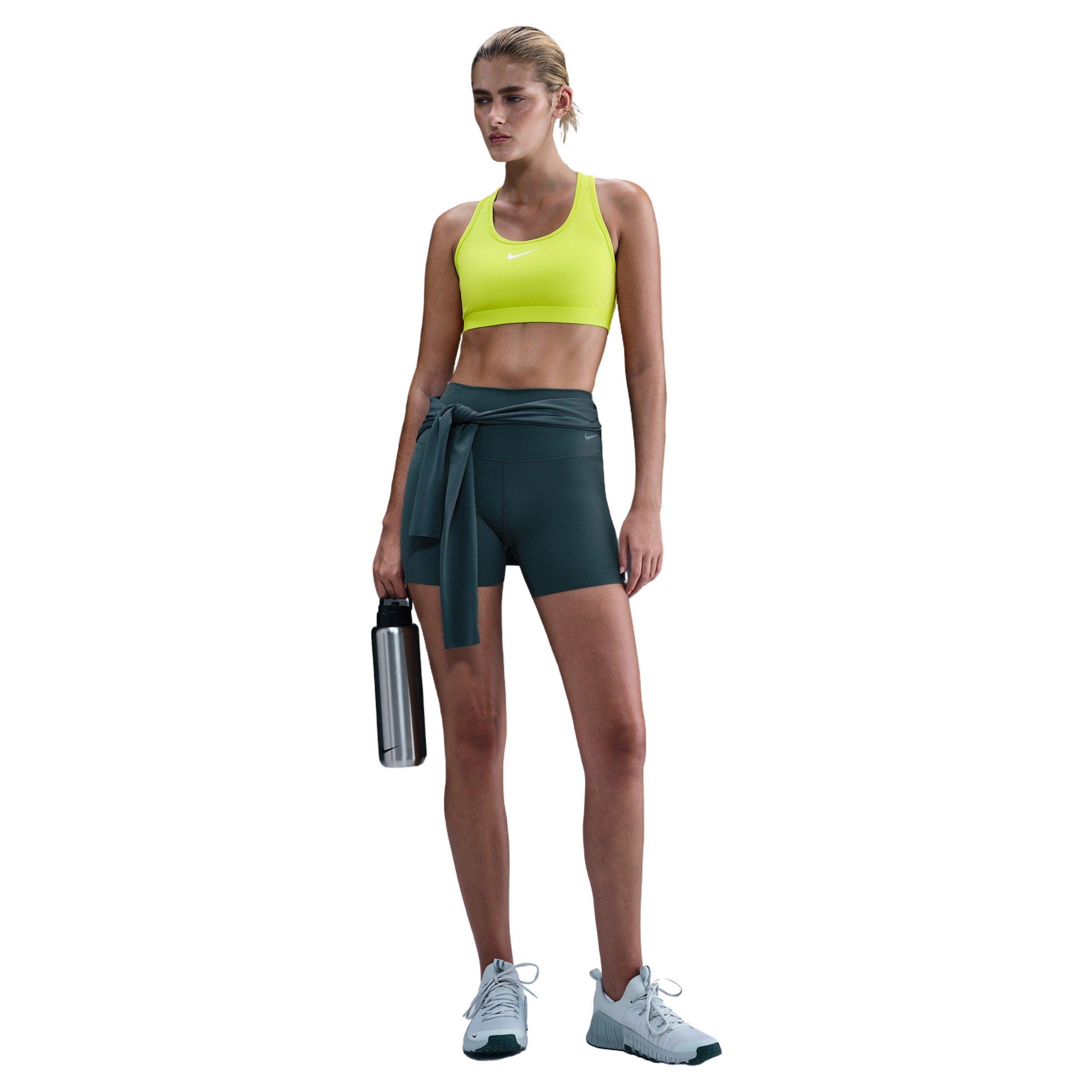 Nike Women's Swoosh Medium Support Padded Sports Bra - Neon - NEON Thumbnail View 4