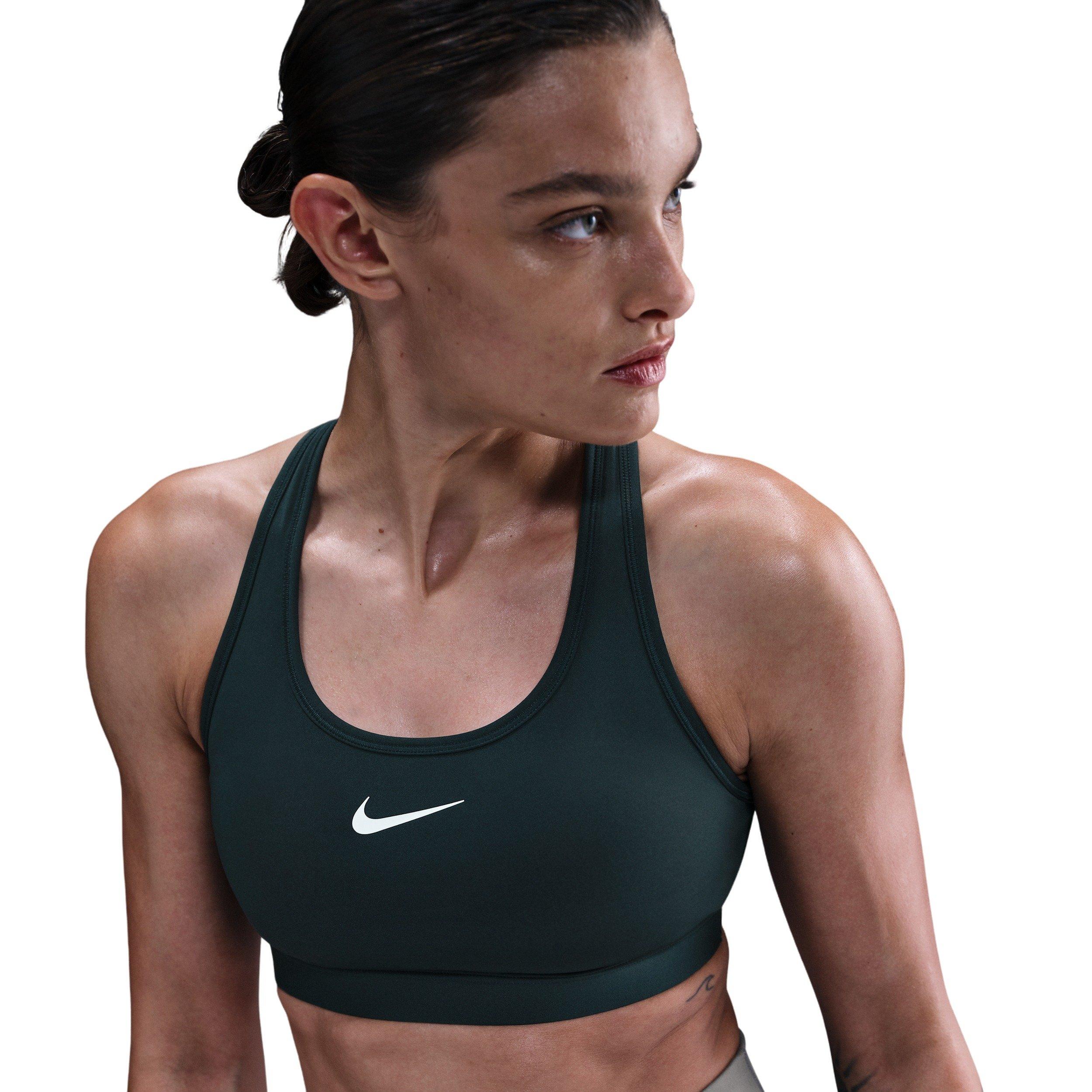 Nike Women's Swoosh Medium Support Padded Sports Bra - Green - GREEN Thumbnail View 1
