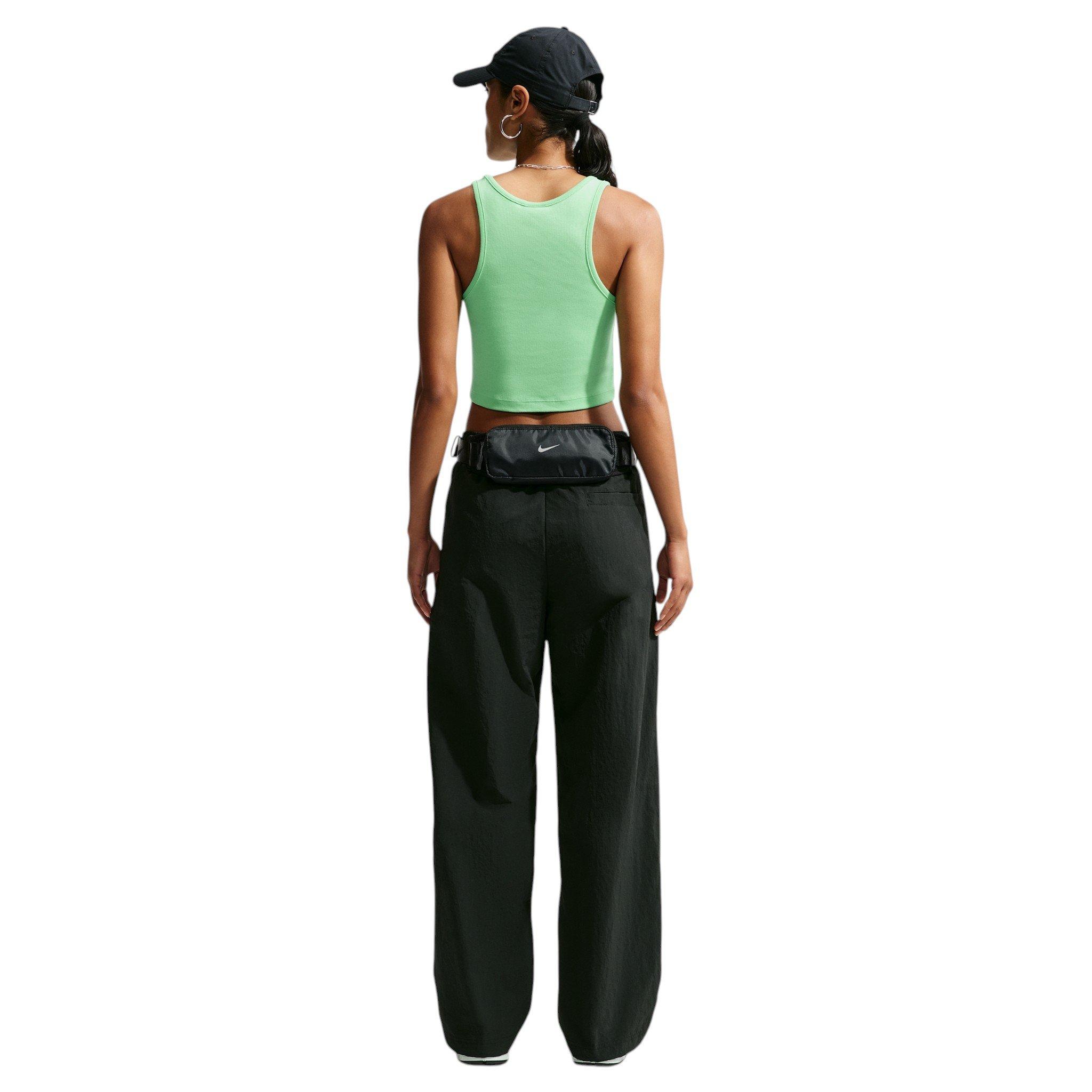 Nike Women's Sportswear Tight Cropped Tank Top - Green/Black - GREEN/BLACK