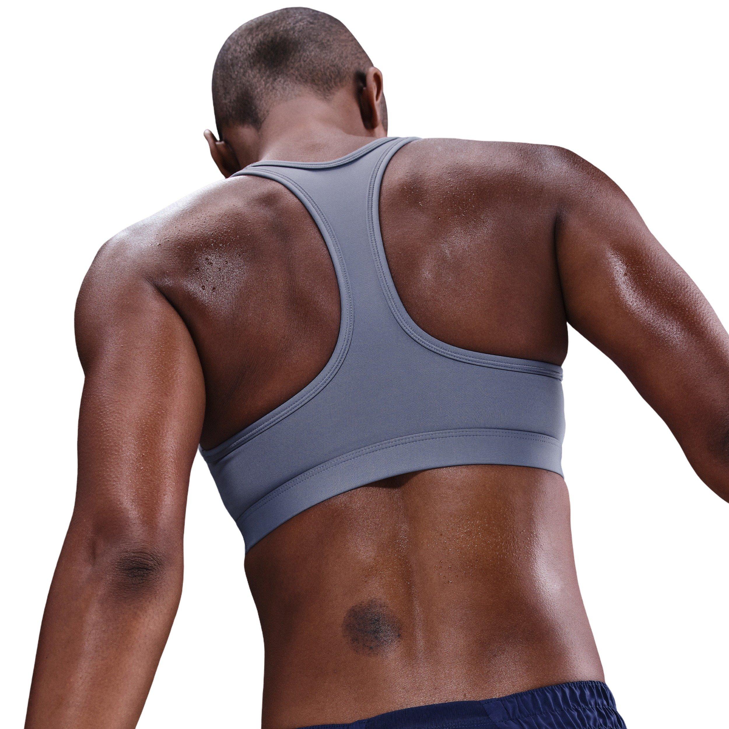 Nike Women's Swoosh Medium Support Padded Sports Bra - Blue - BLUE Thumbnail View 2