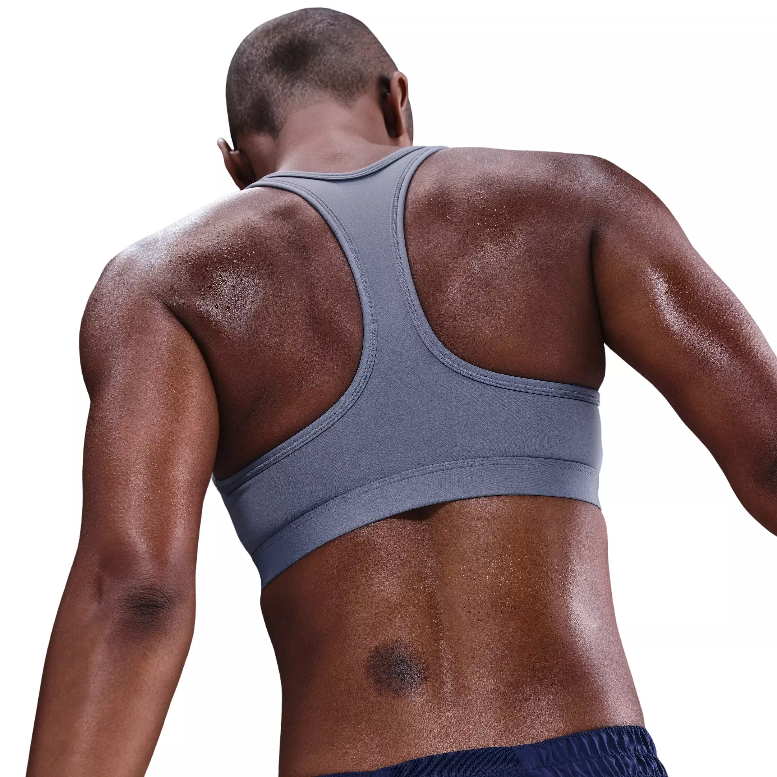 Nike Women's Swoosh Medium Support Padded Sports Bra - Blue - BLUE