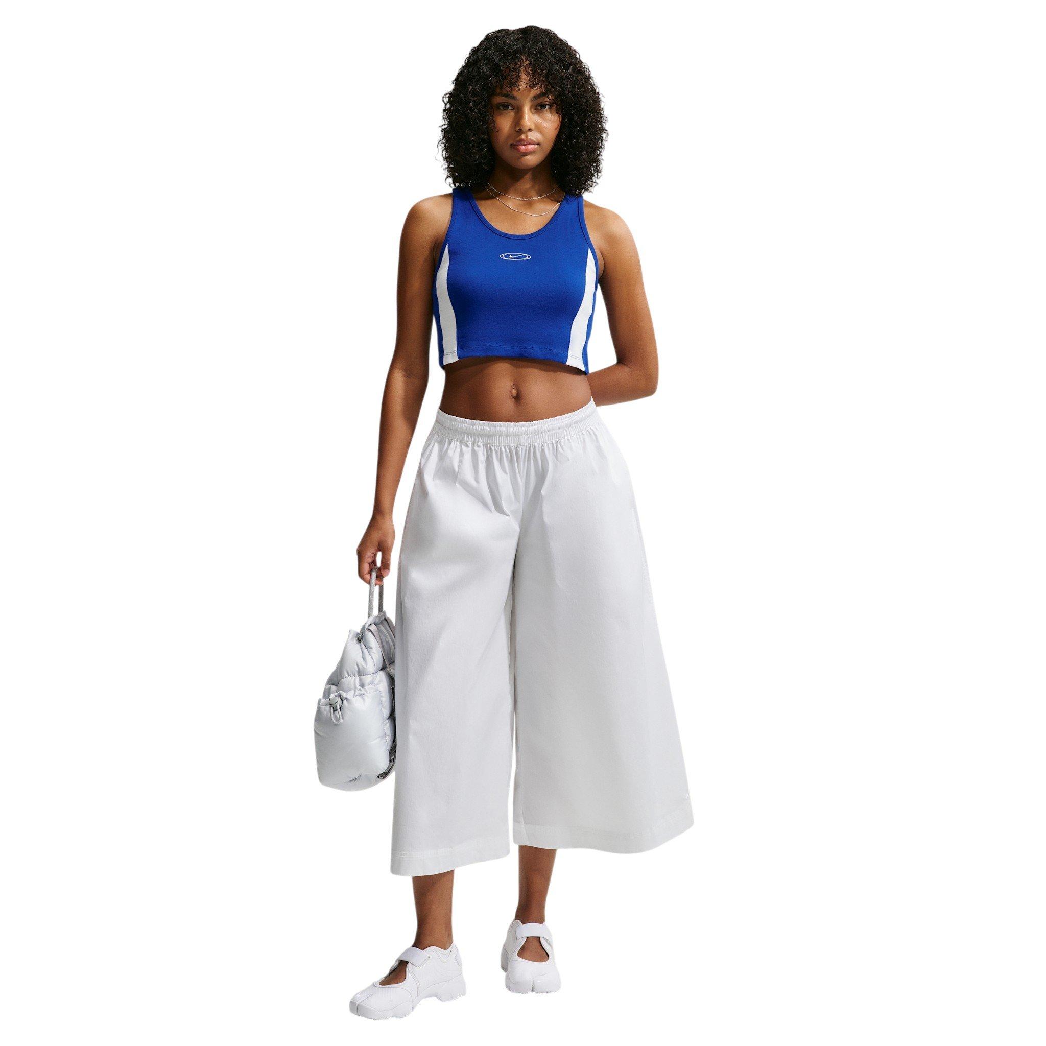 Nike Women's Sportswear Tight Cropped Tank - Royal/White - ROYAL/WHITE