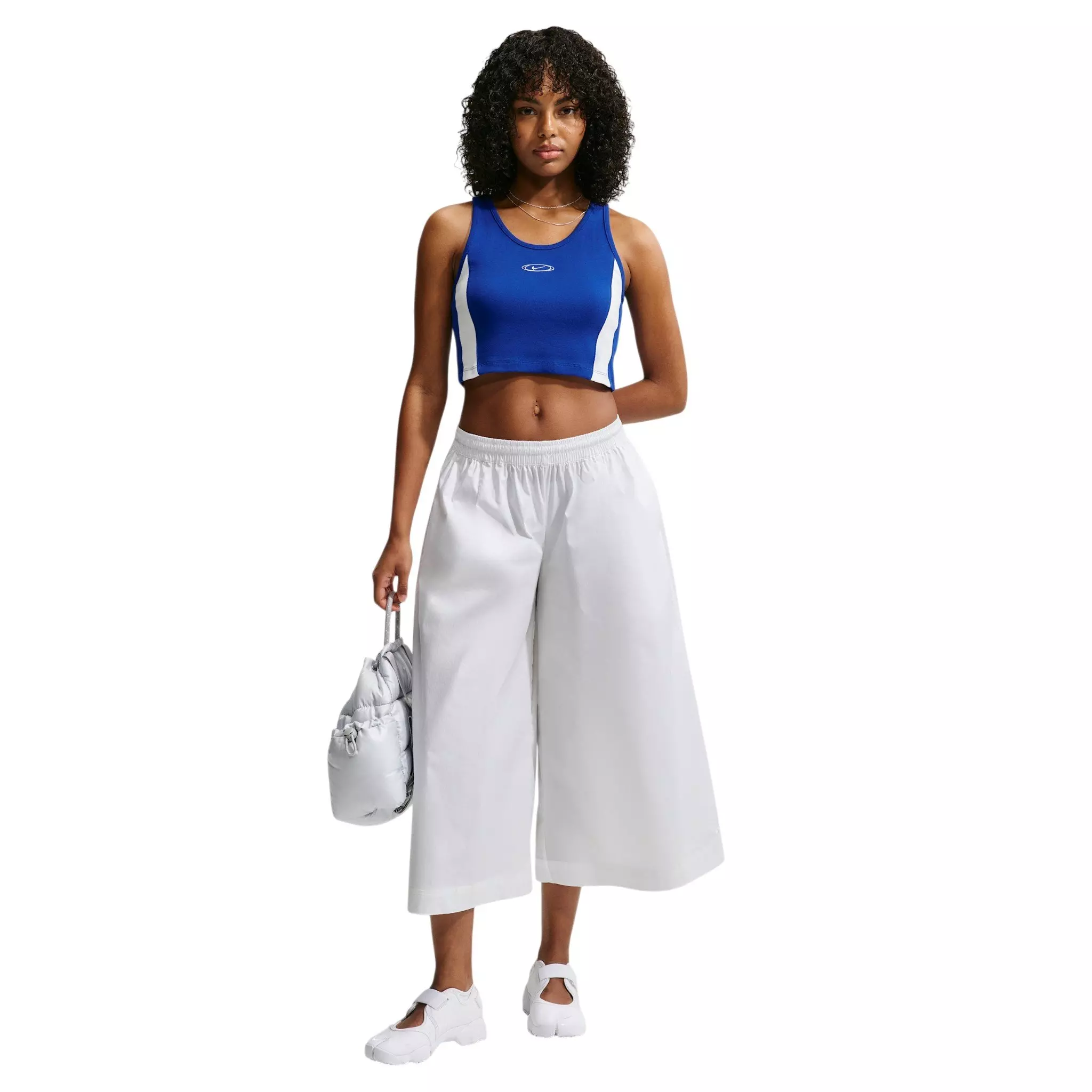 Nike Women's Sportswear Tight Cropped Tank - Royal/White - ROYAL/WHITE