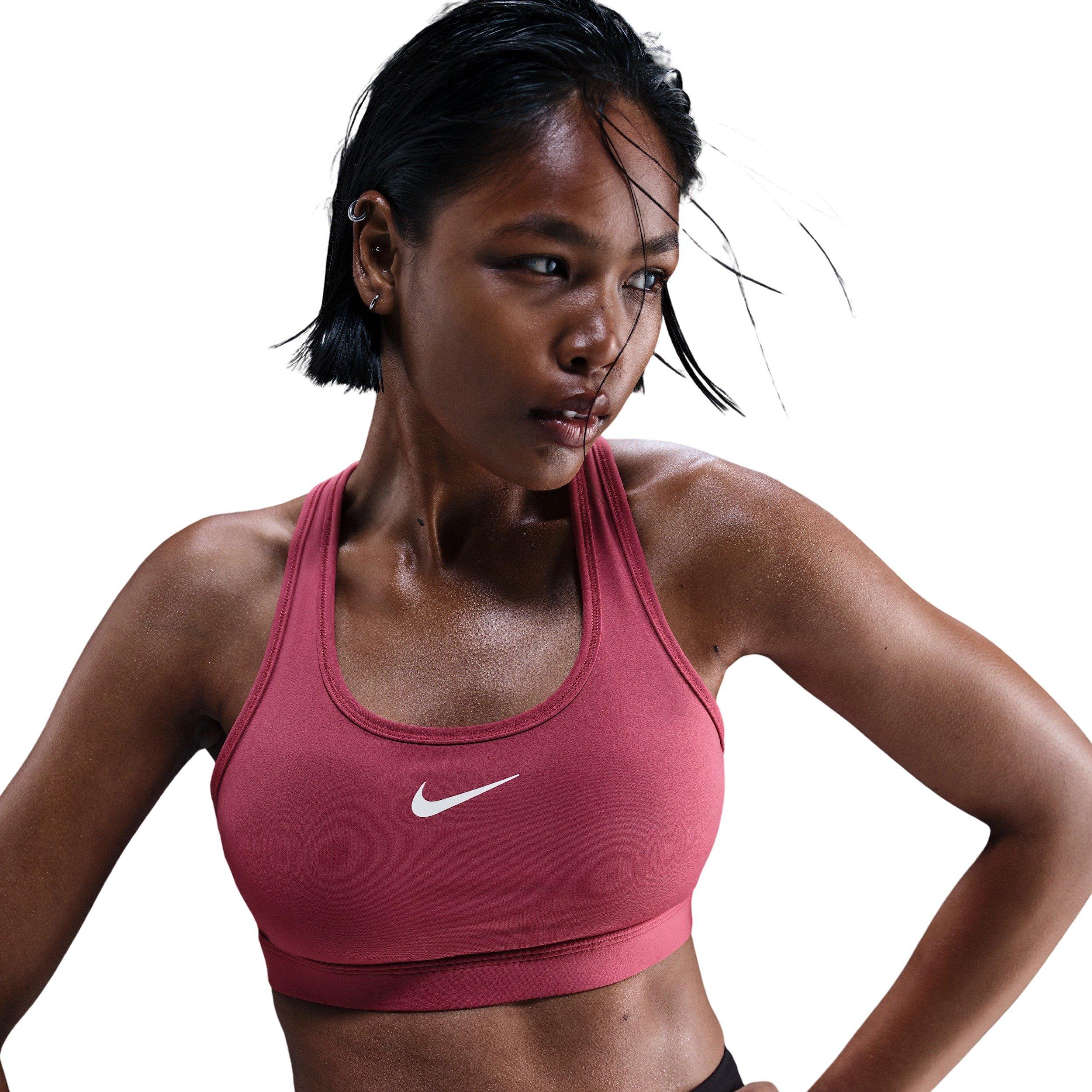Nike Women's Swoosh Medium Support Padded Sports Bra - Pink - PNIK Thumbnail View 1
