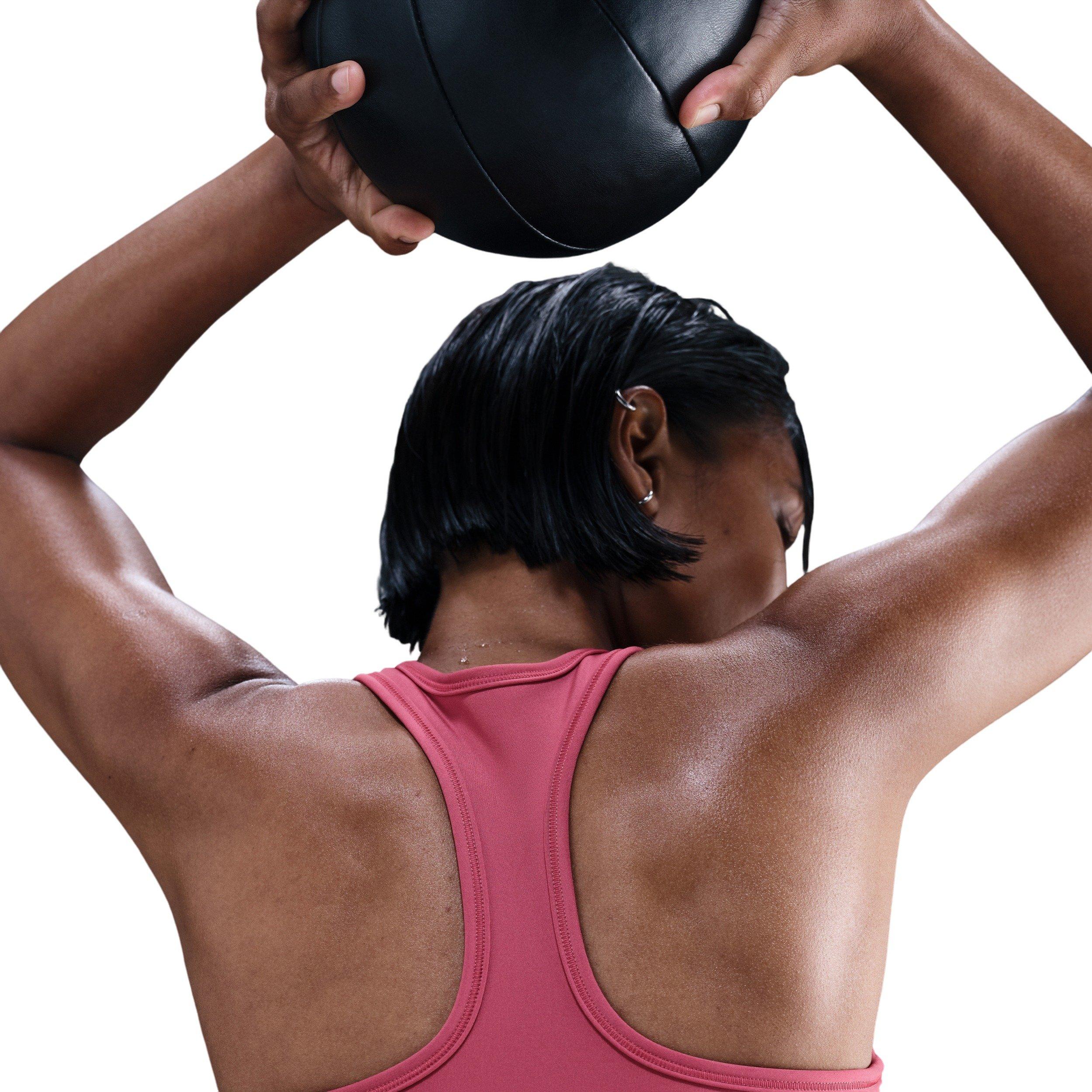 Nike Women's Swoosh Medium Support Padded Sports Bra - Dark Pink - PNIK Thumbnail View 2