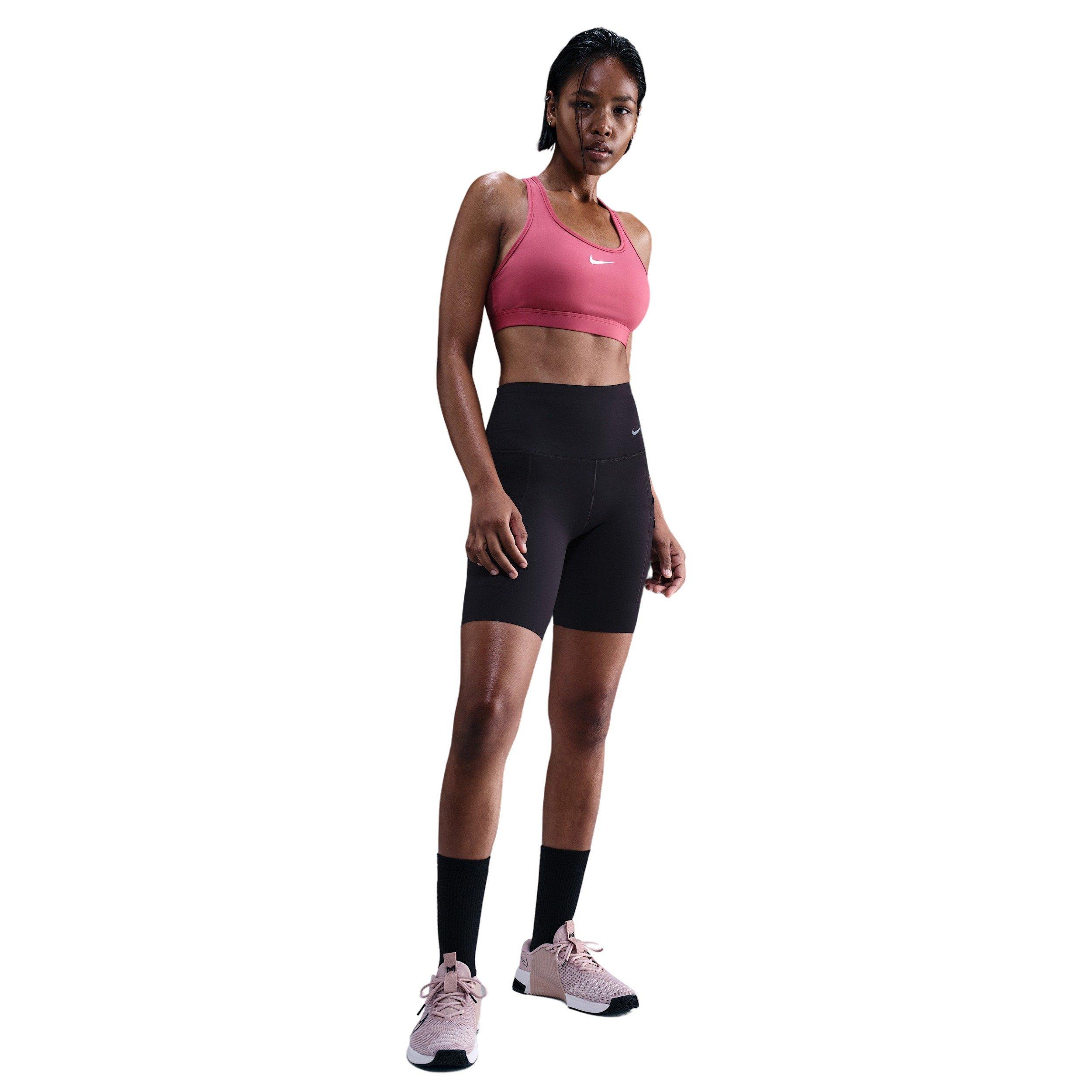 Nike Women's Swoosh Medium Support Padded Sports Bra - Dark Pink - PNIK Thumbnail View 4