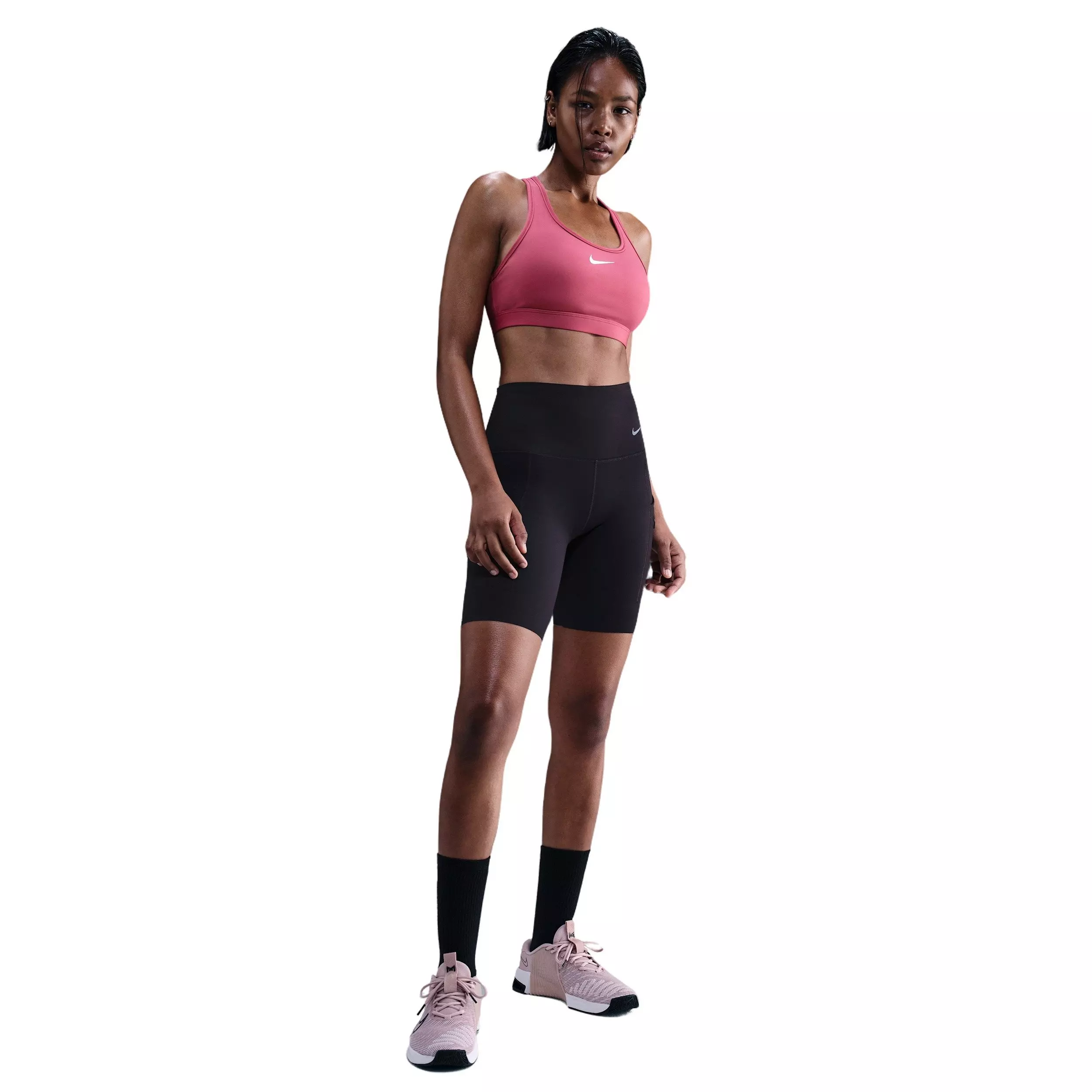 Nike Women's Swoosh Medium Support Padded Sports Bra - Pink - PNIK