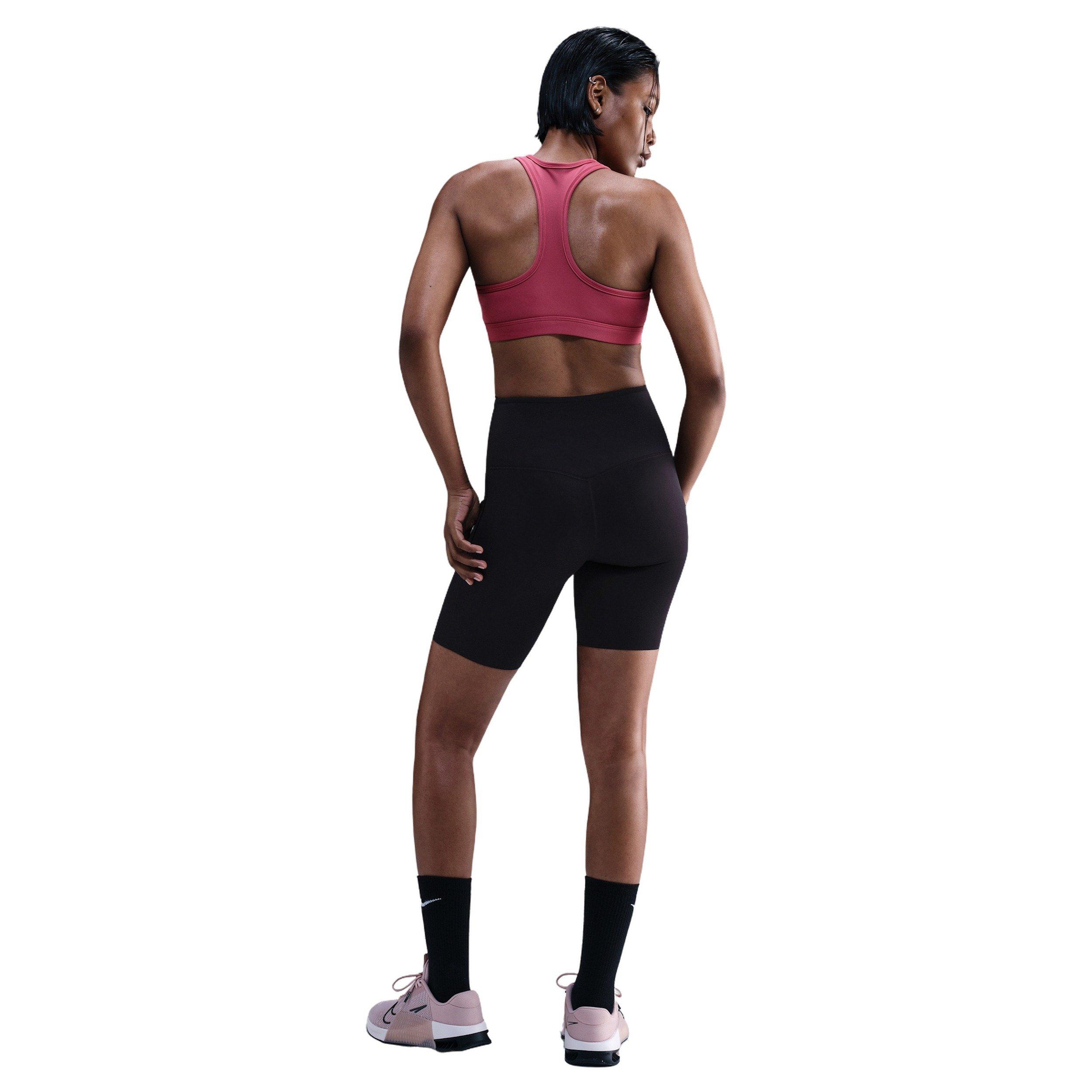 Nike Women's Swoosh Medium Support Padded Sports Bra - Dark Pink - PNIK Thumbnail View 5