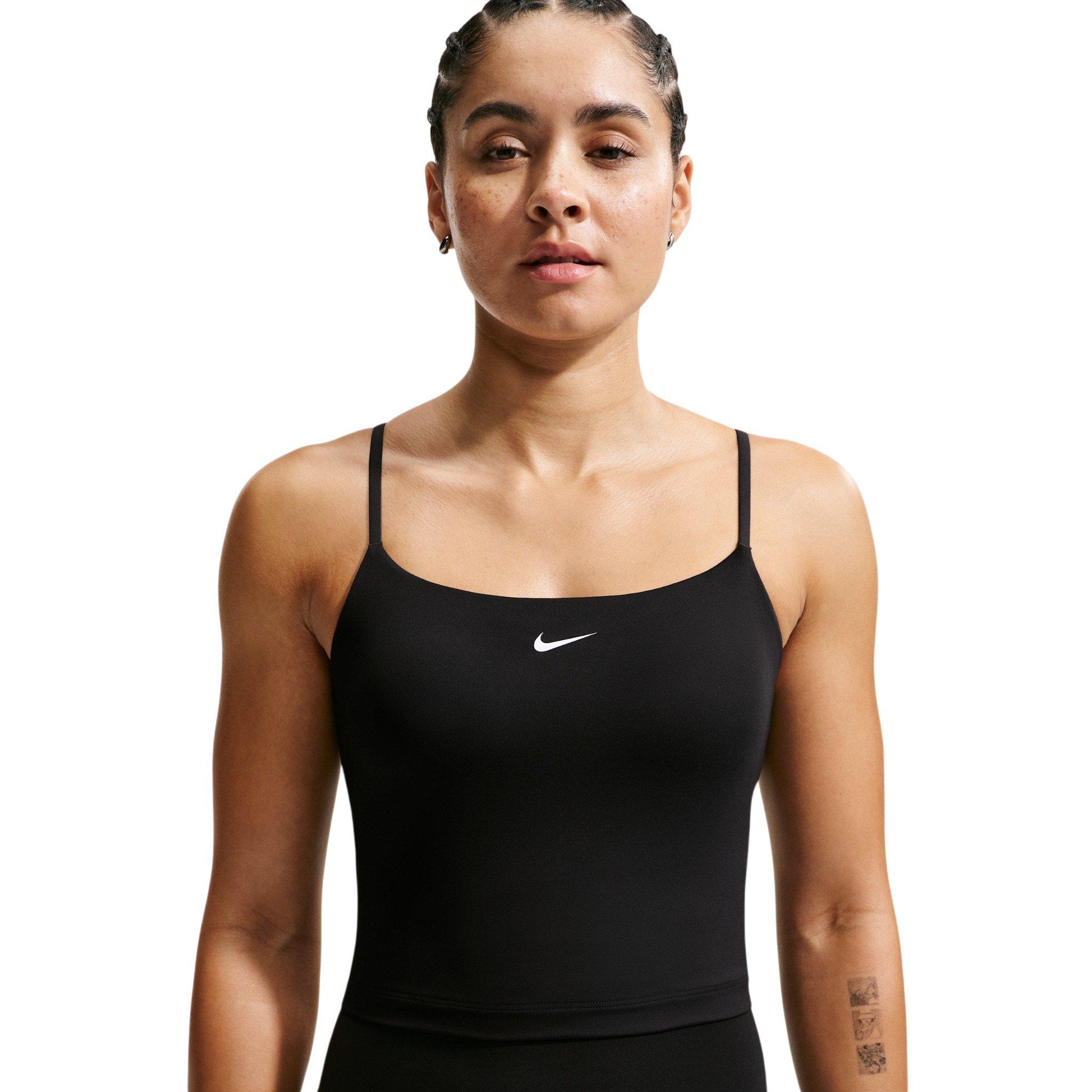 Nike Women's One Medium-Support Padded Adjustable Sports Bra Tank - Black/White - BLACK/WHITE Thumbnail View 1