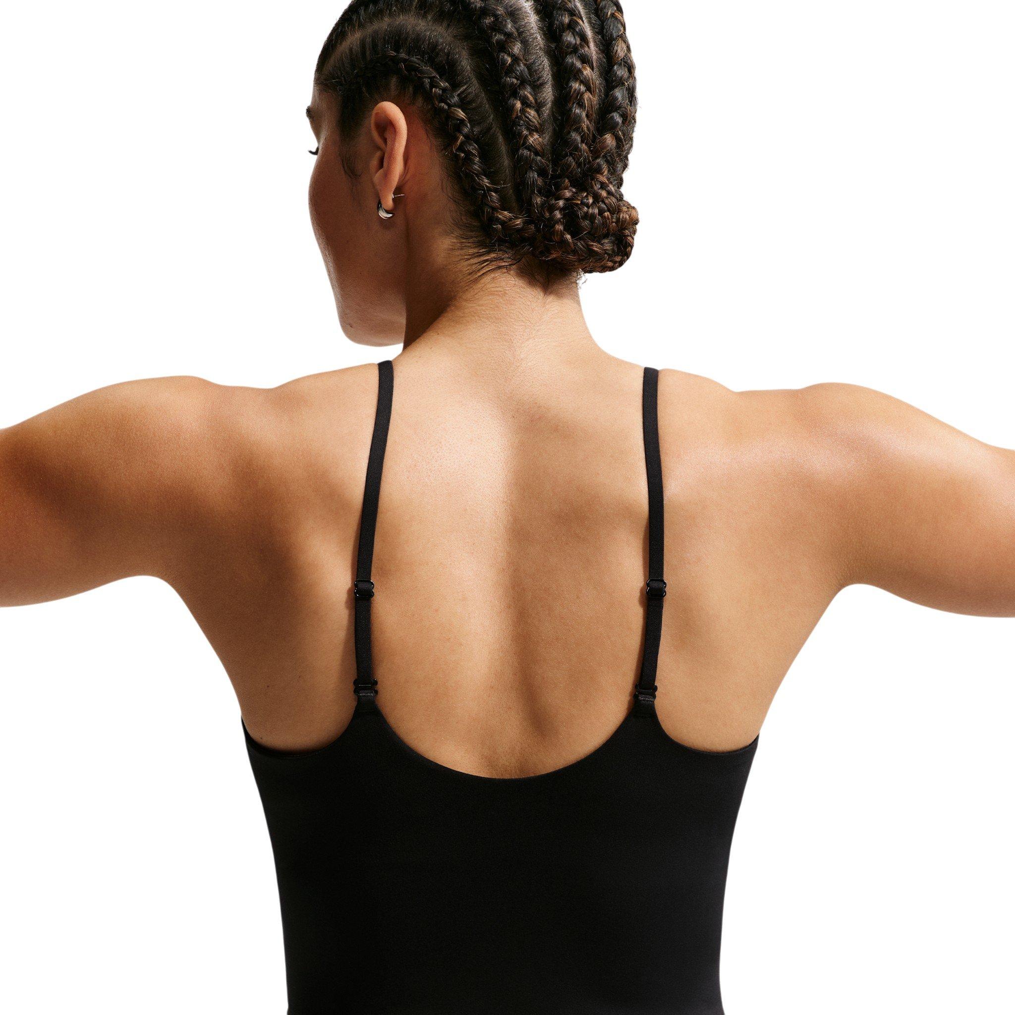 Nike Women's One Medium-Support Padded Adjustable Sports Bra Tank - Black/White - BLACK/WHITE Thumbnail View 2