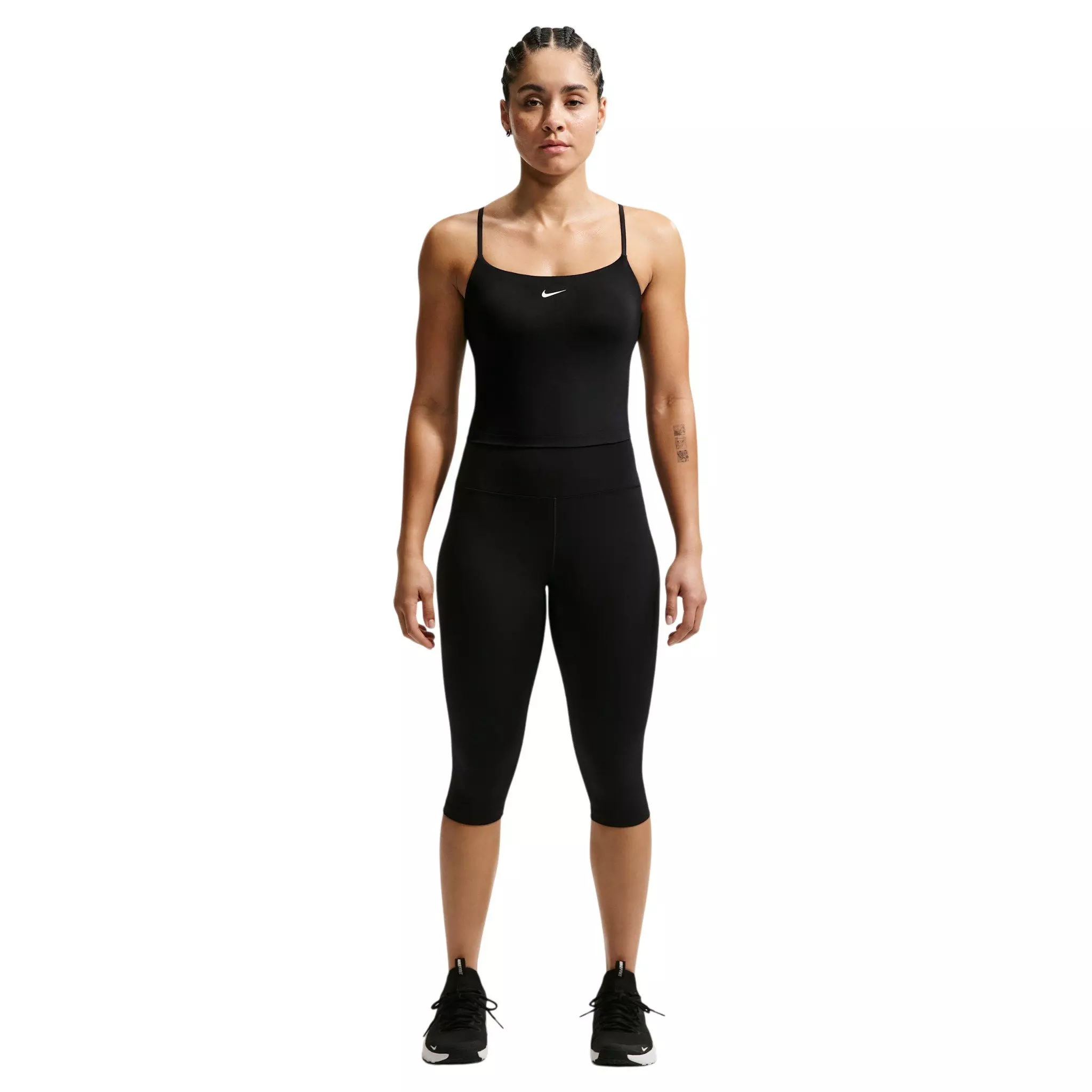 Nike Women's One Medium-Support Padded Adjustable Sports Bra Tank - Black/White - BLACK/WHITE