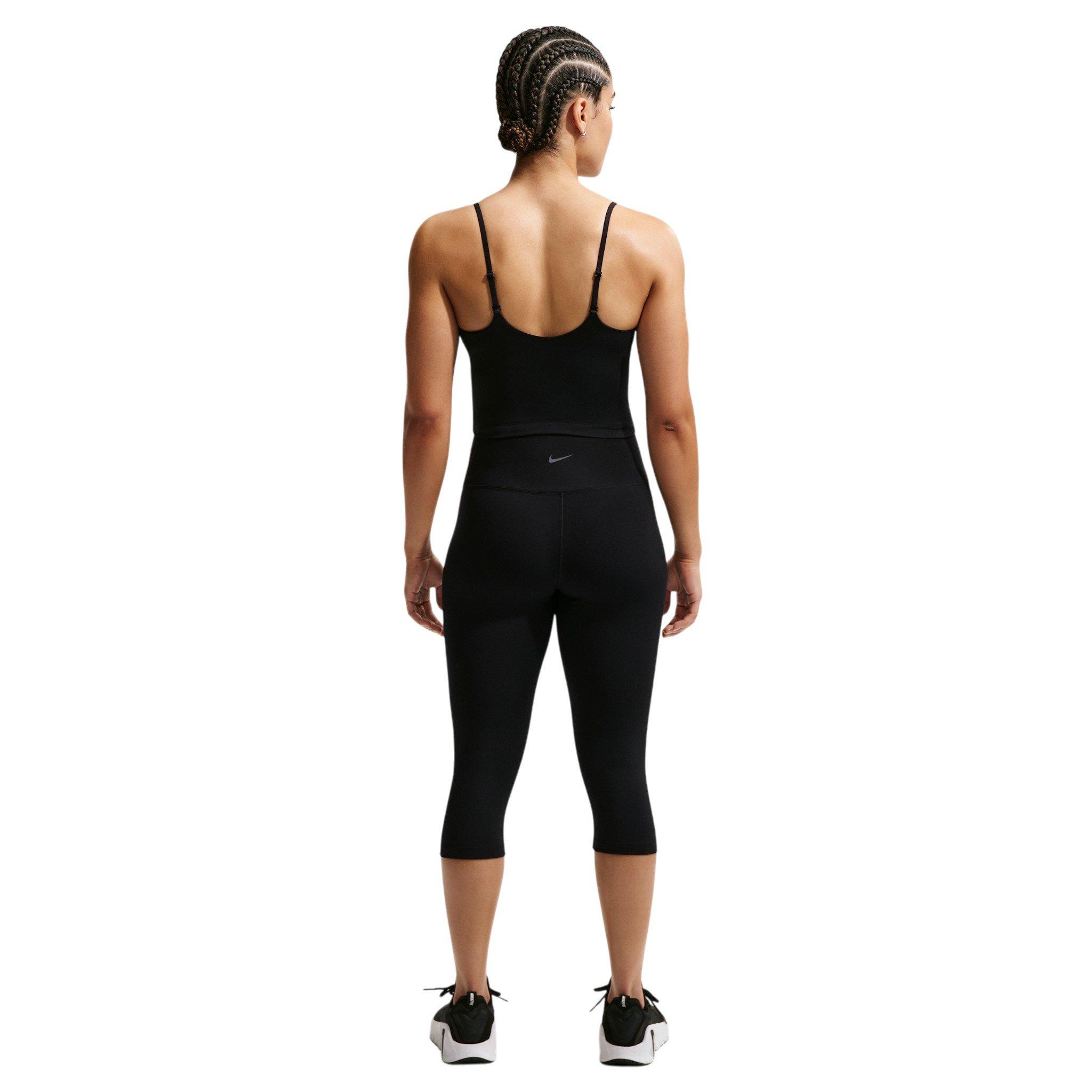 Nike Women's One Medium-Support Padded Adjustable Sports Bra Tank - Black/White - BLACK/WHITE Thumbnail View 5