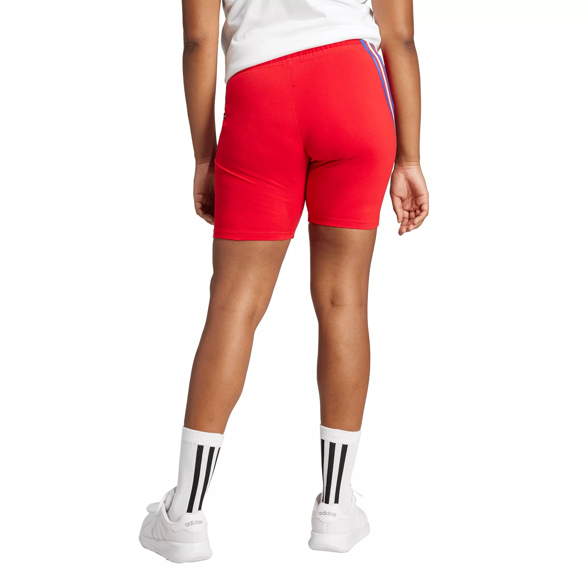 adidas Women's Future Icons 3-Stripes Biker Shorts - Red - RED
