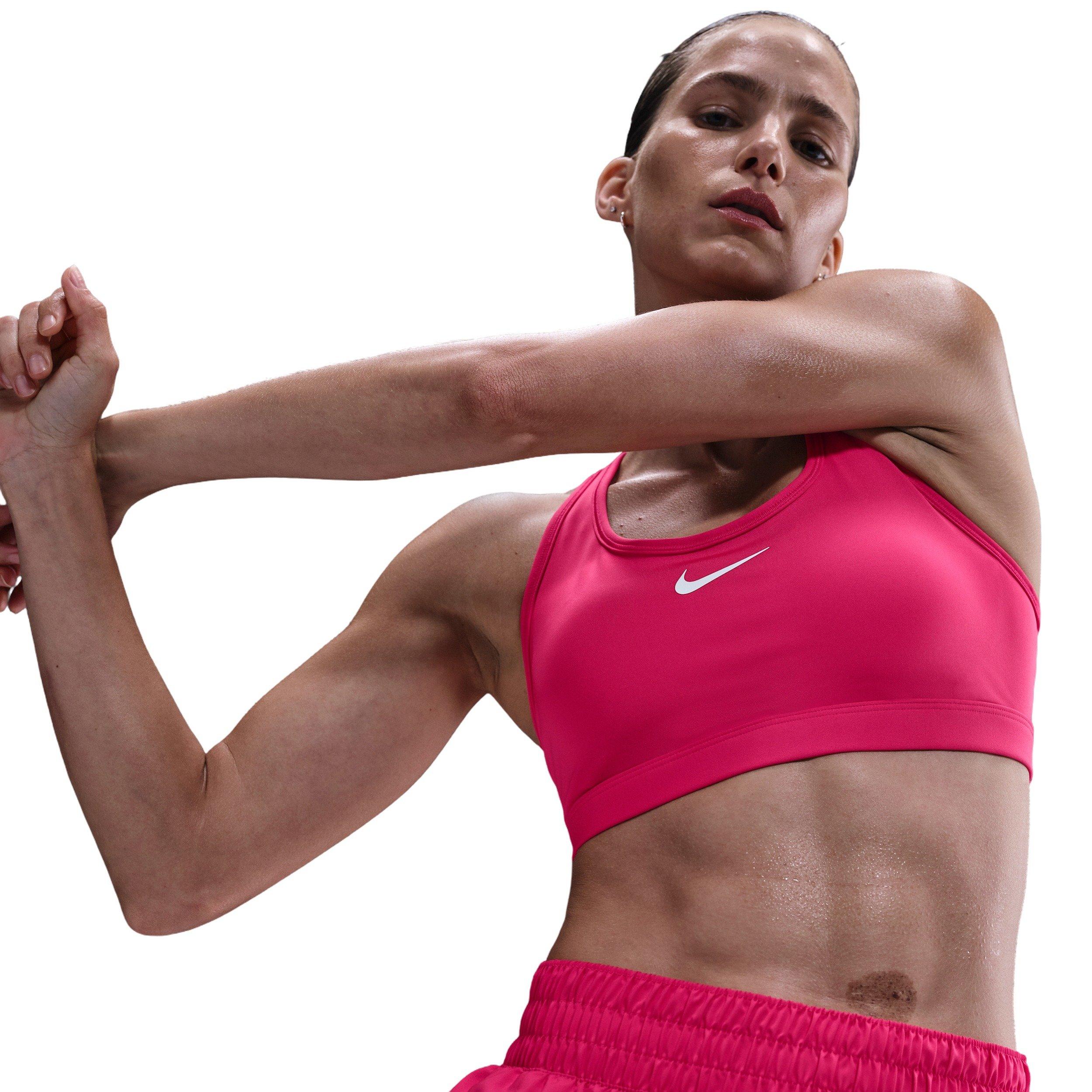 Nike Women's Swoosh Medium Support Padded Sports Bra - Hot Pink - HOT PINK Thumbnail View 3