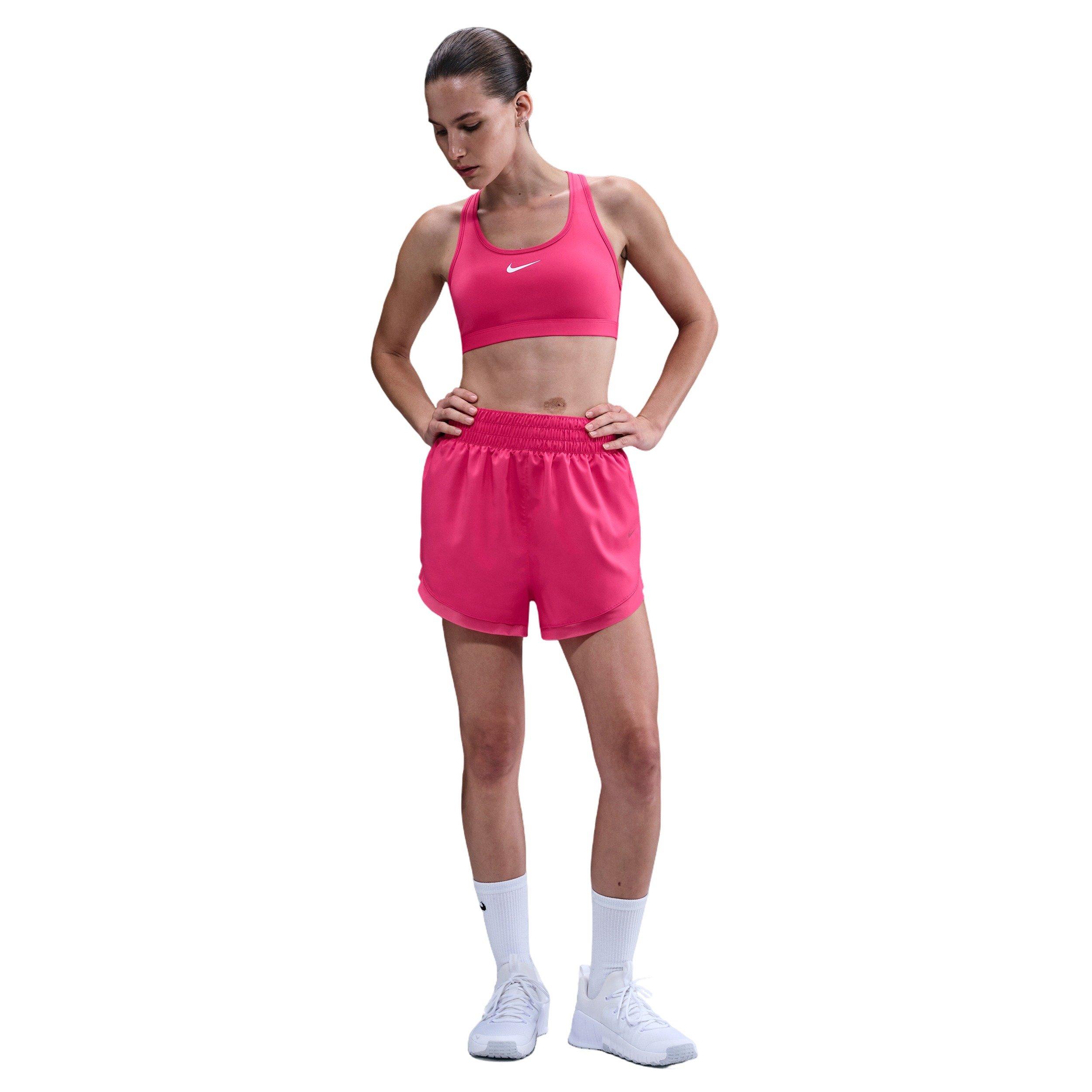 Nike Women's Swoosh Medium Support Padded Sports Bra - Hot Pink - HOT PINK Thumbnail View 4