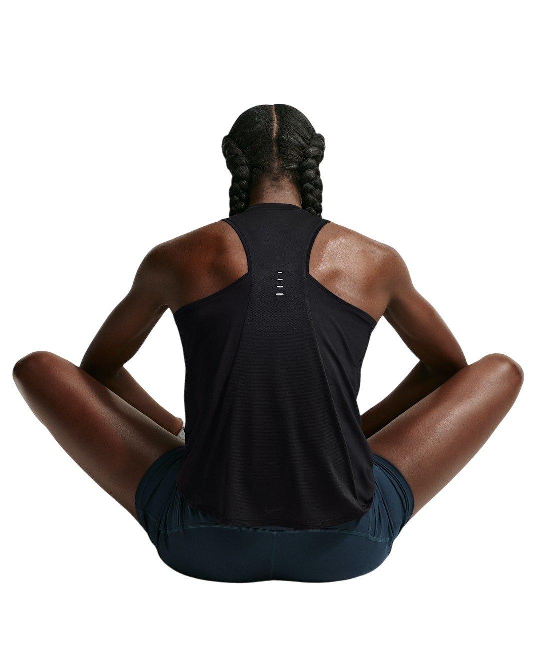 Nike Women's Swift Dri-FIT Running Tank Top - Black/Silver - BLACK/SILVER