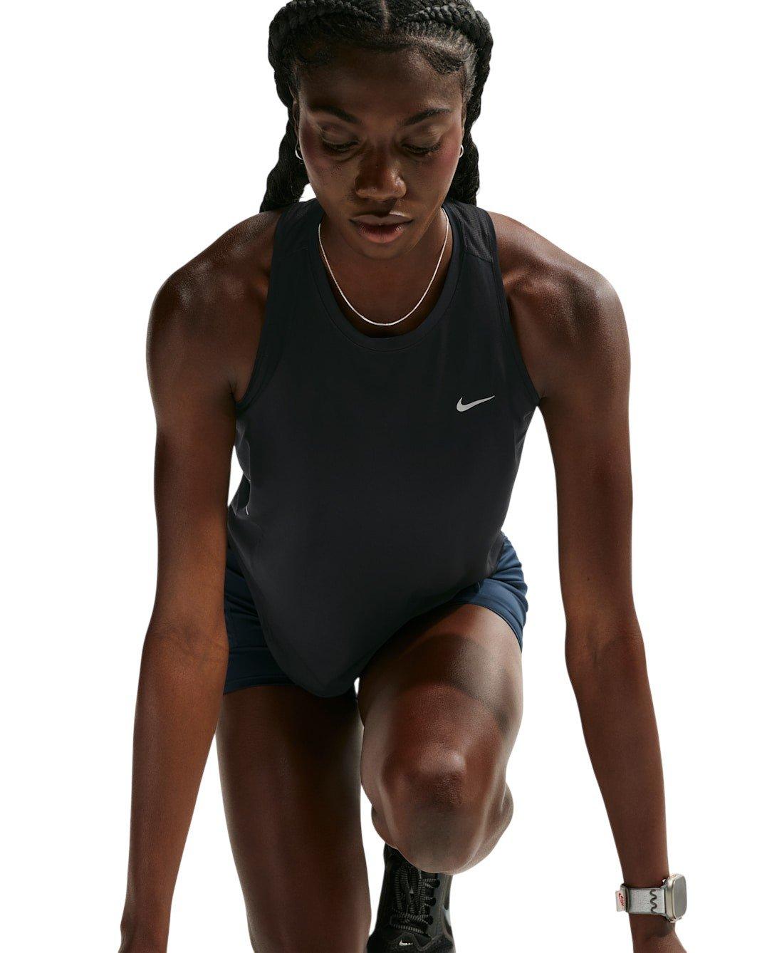 Nike Women's Swift Dri-FIT Running Tank Top - Black/Silver - BLACK/SILVER