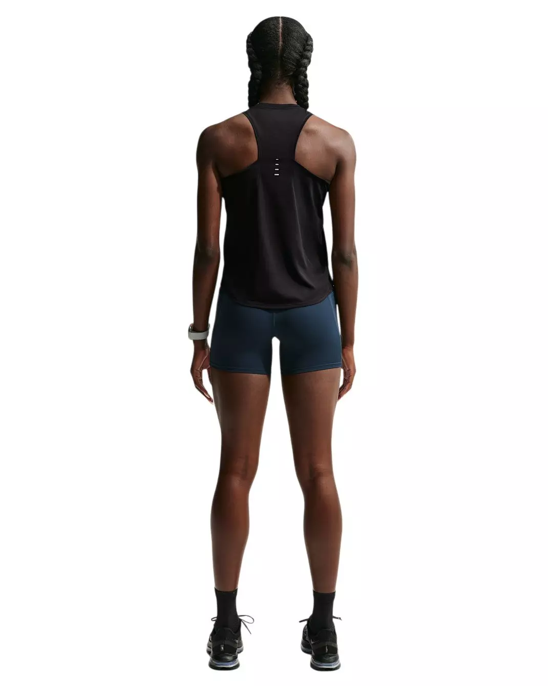 Nike Women's Swift Dri-FIT Running Tank Top - Black/Silver - BLACK/SILVER