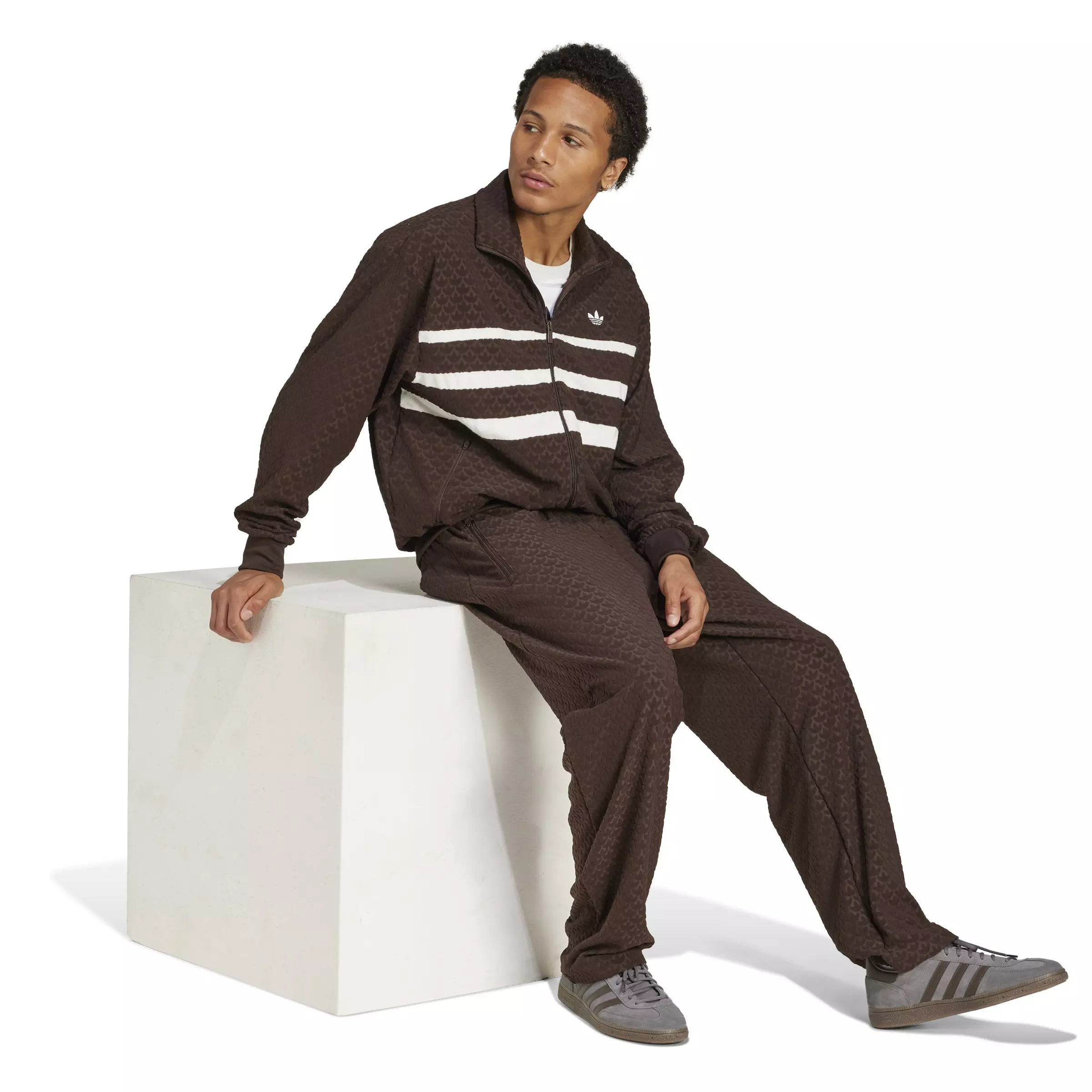 adidas Originals Men's Monogram Track Top -Brown - BROWN