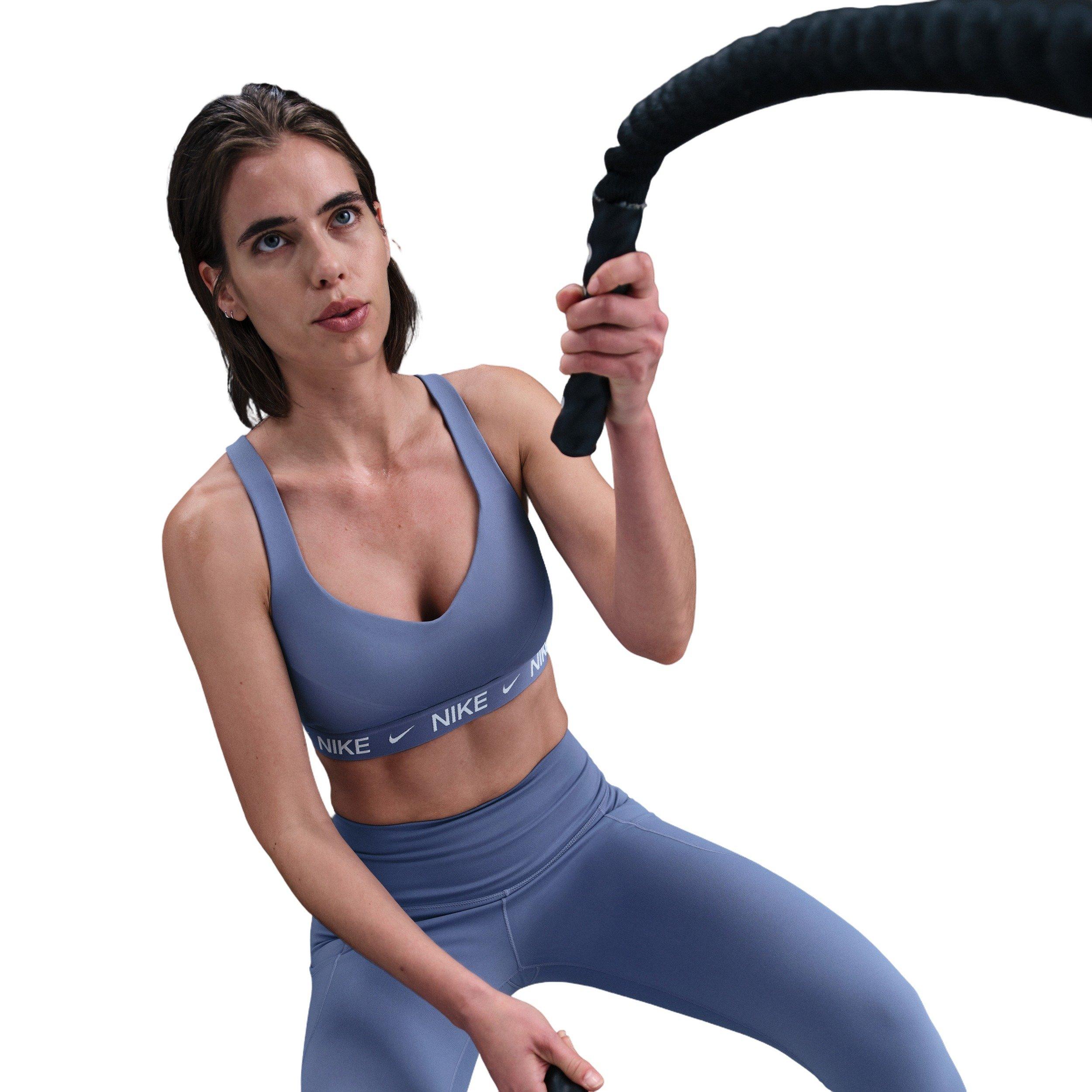 Nike Women's Indy High Support Padded Adjustable Sports Bra - Blue - BLUE Thumbnail View 3