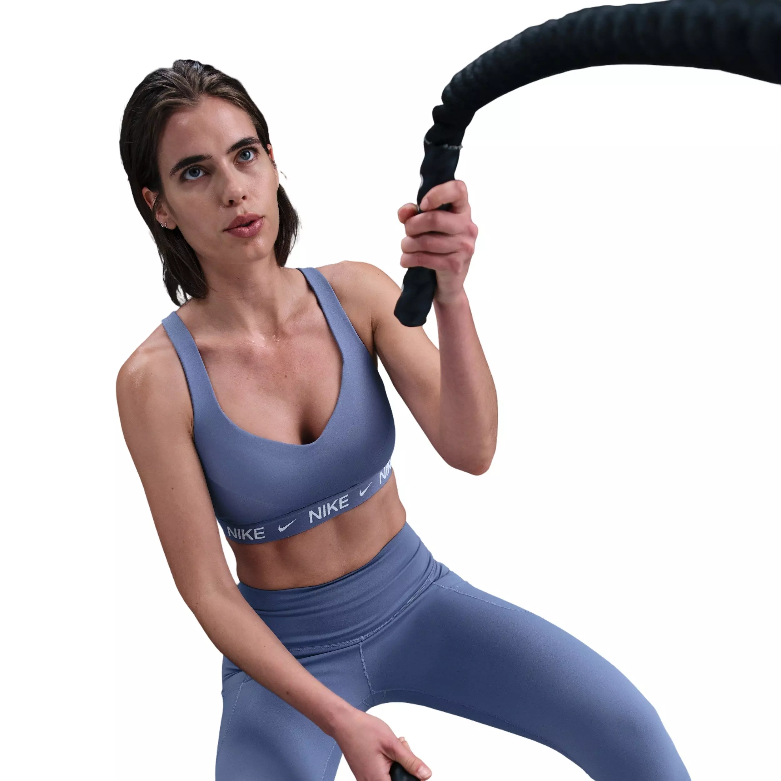 Nike Women's Indy High Support Padded Adjustable Sports Bra - Blue - BLUE