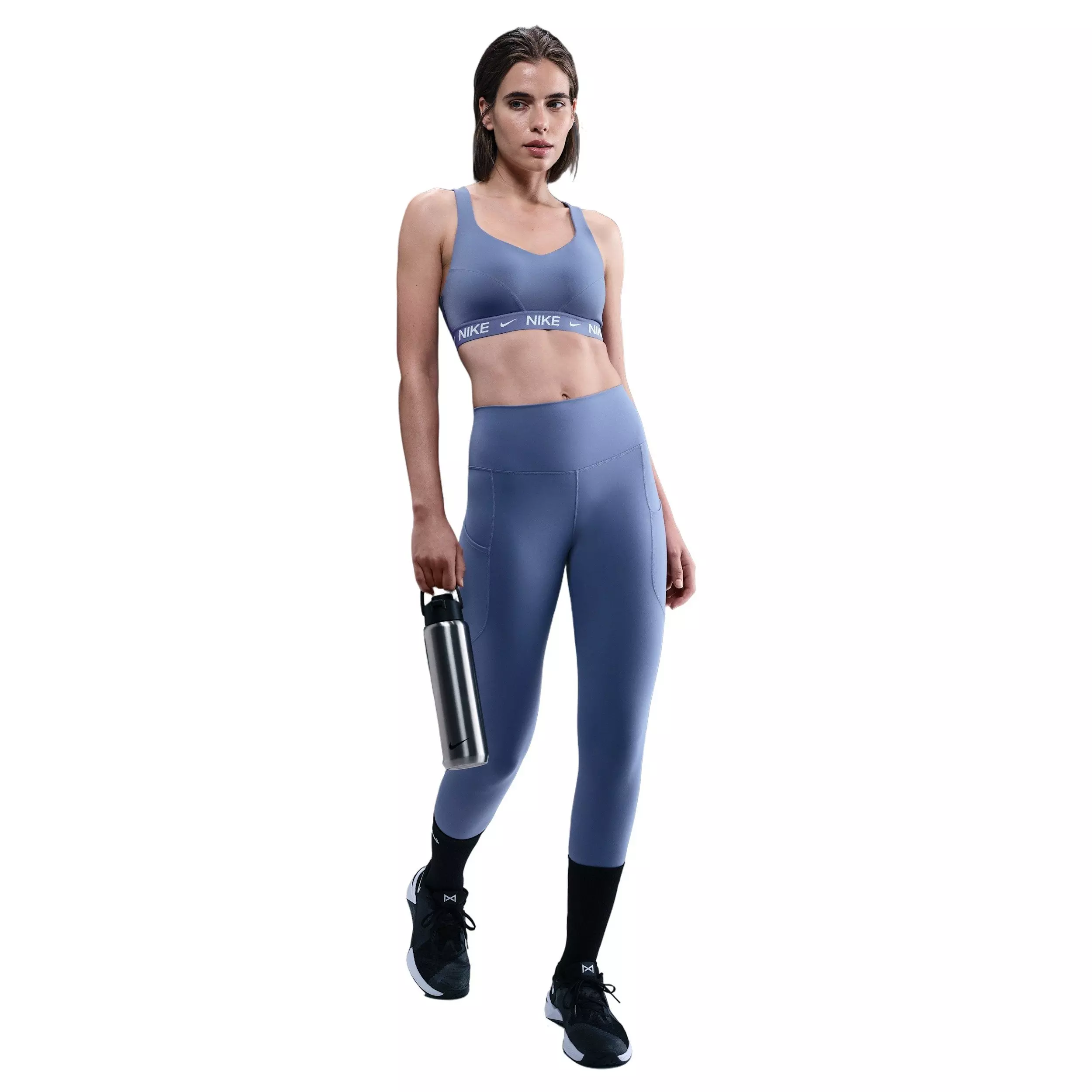 Nike Women's Indy High Support Padded Adjustable Sports Bra - Blue - BLUE