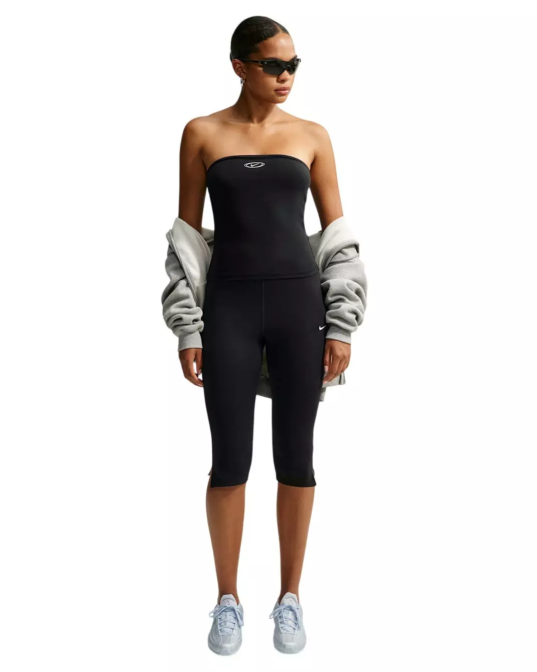 Nike Women's Sportswear Tight Tube Top - Black/Silver - BLACK/SILVER
