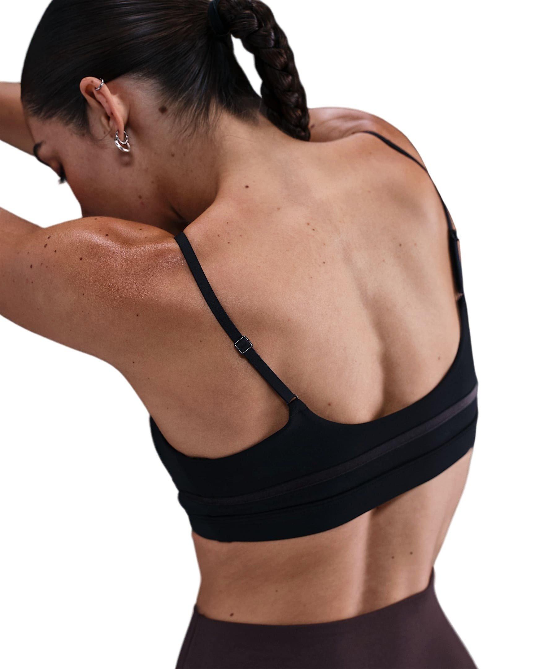 Nike Women's One Light-Support Padded Sports Bra -Black - BLACK Thumbnail View 2